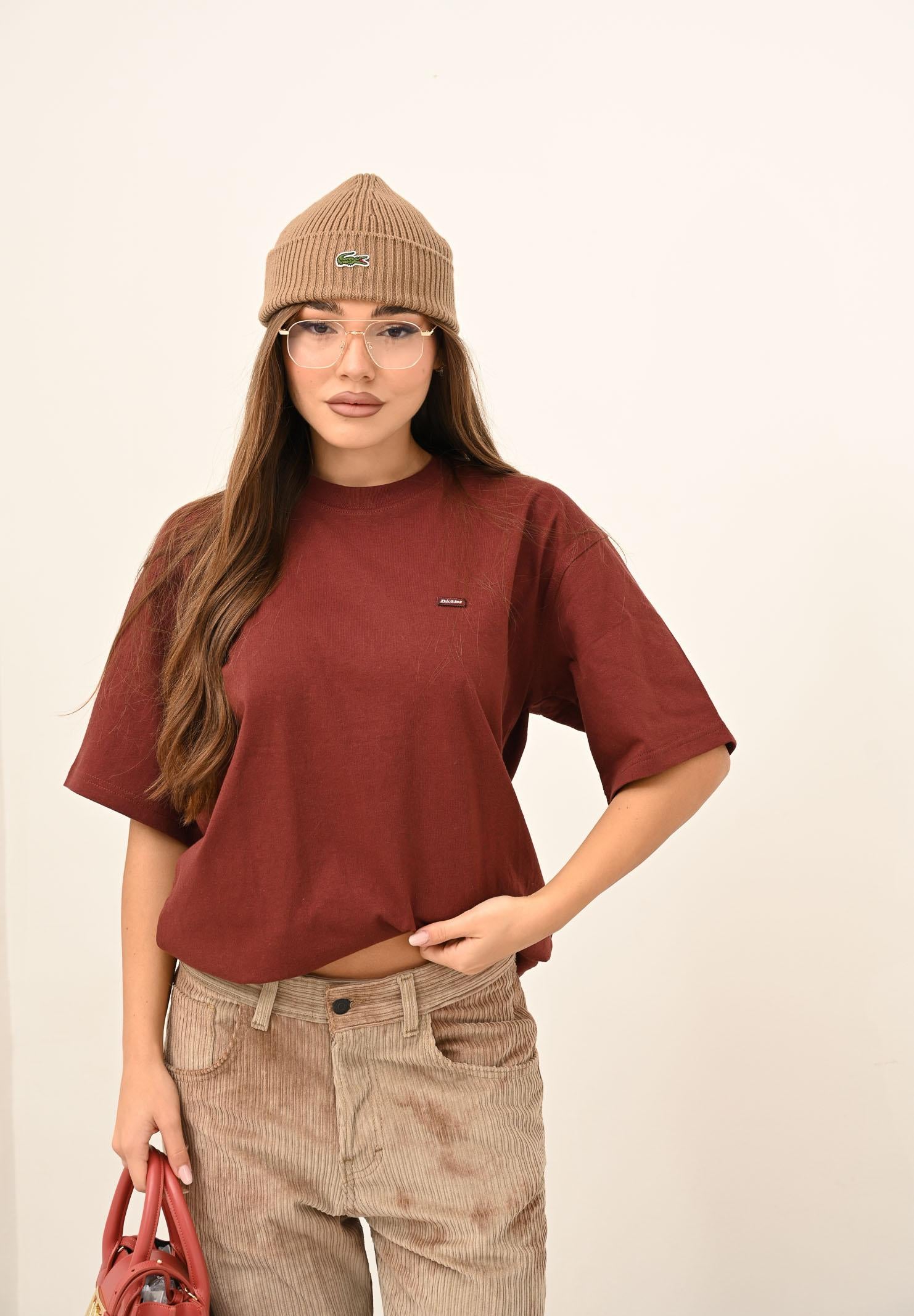 DICKIES T-shirt a manica corta Clancy bordeaux da uomo DK0A4Z4LL161 . DIckies