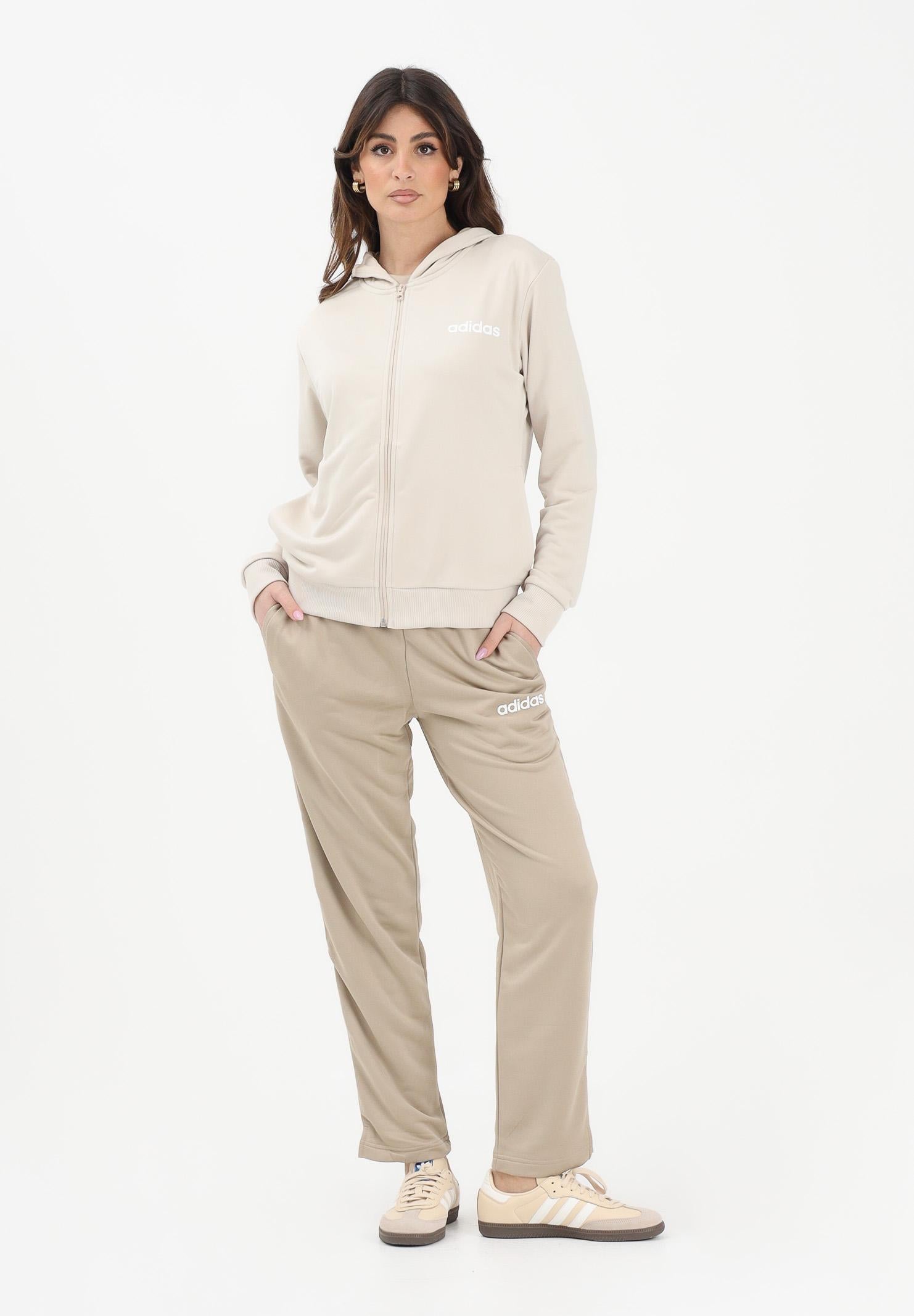 ADIDAS PERFORMANCE Tuta Essentials Linear beige da donna KB8440 . ADIDAS PERFORMANCE