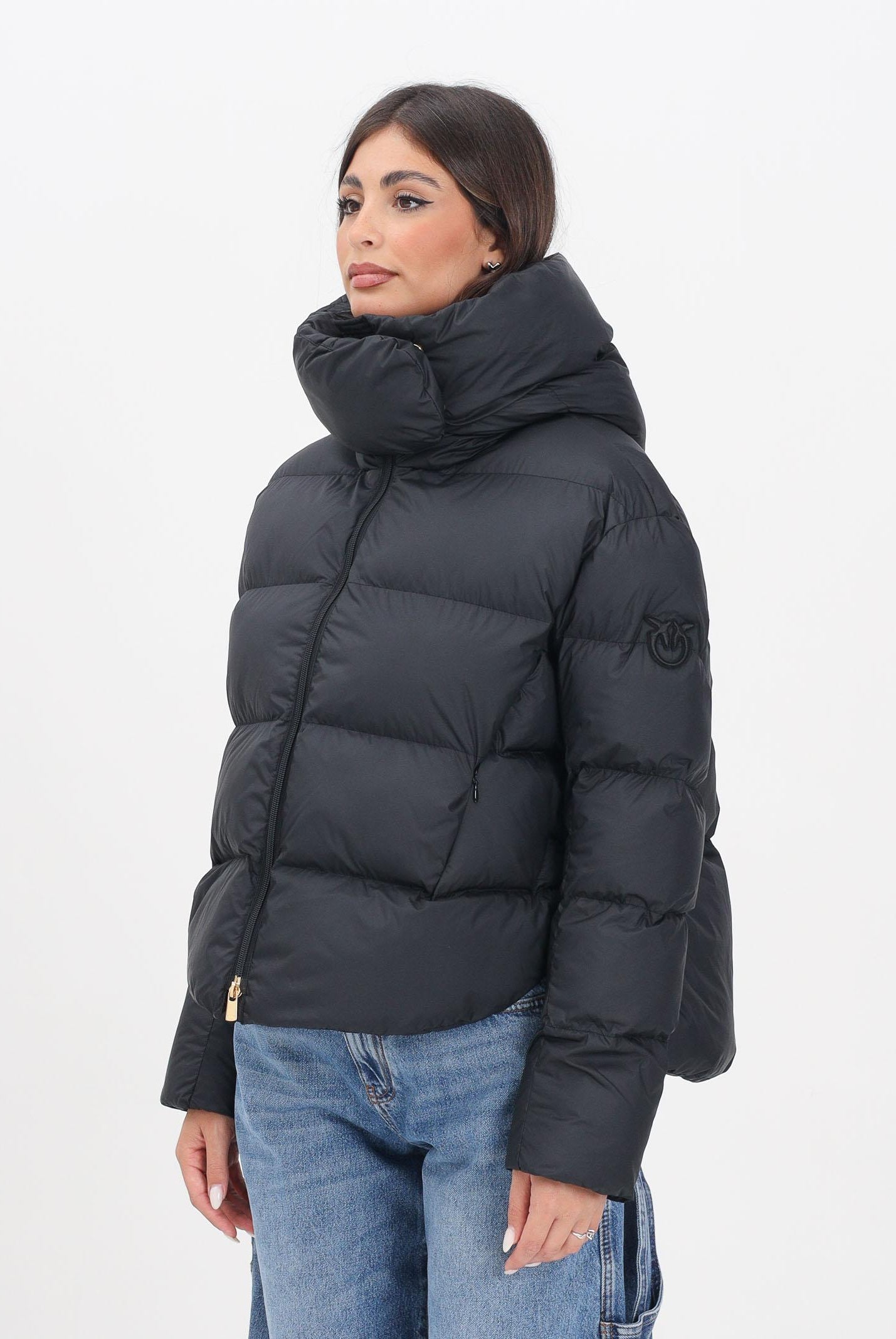 PINKO Piumino nero da donna con logo 101602A2P6 Z99 PINKO