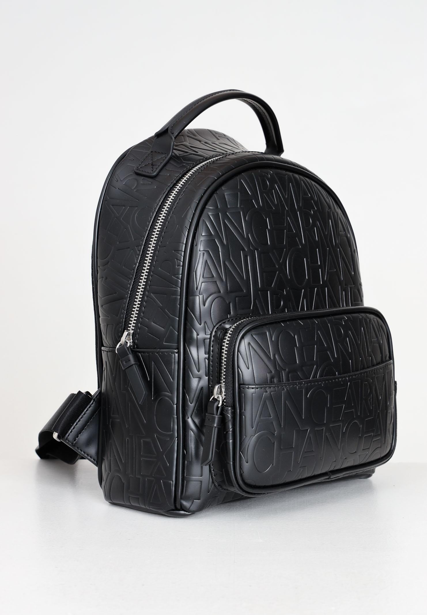 ARMANI EXCHANGE Zaino nero da donna con logo allover in rilievo 942805CC793 00020 ARMANI EXCHANGE