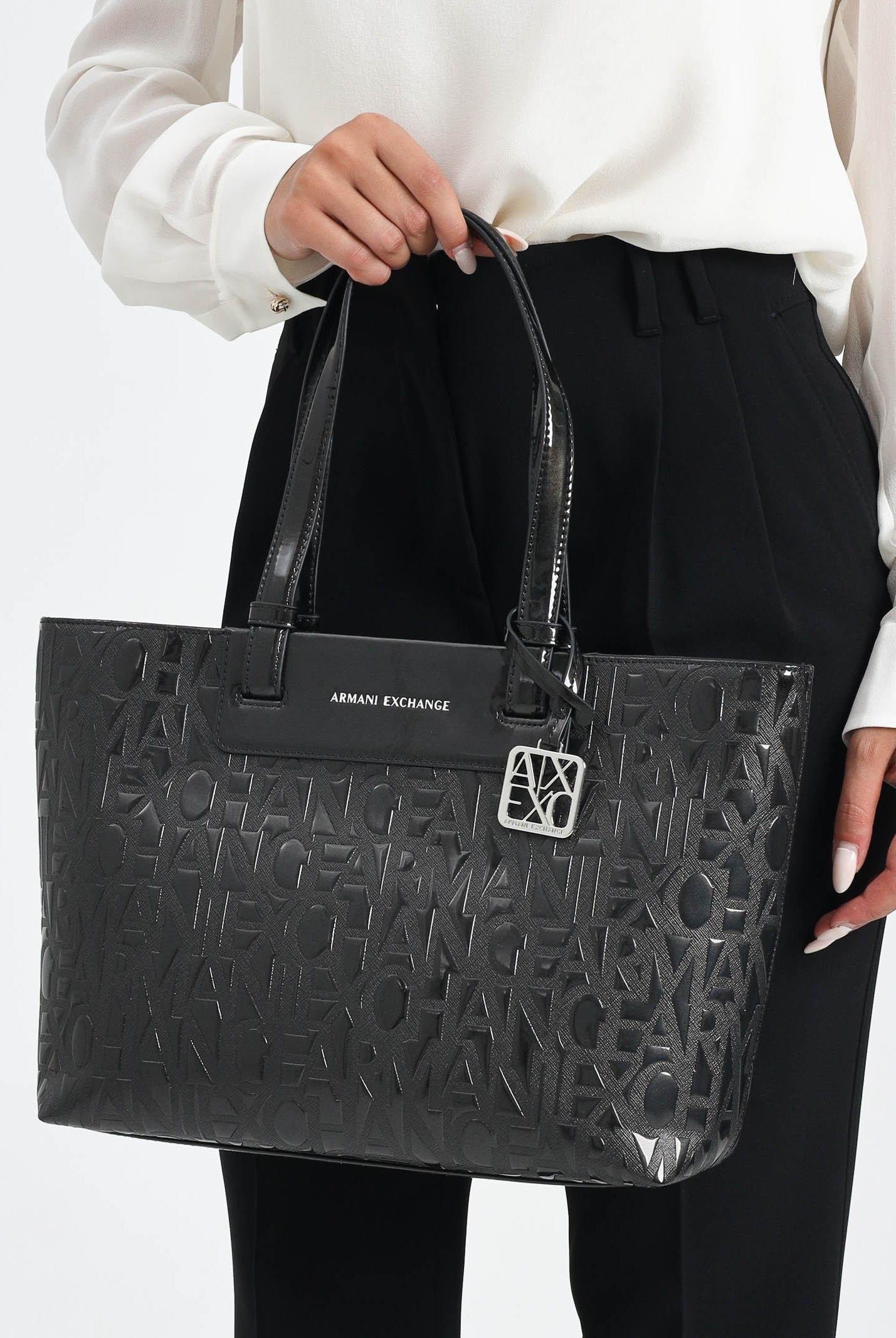 ARMANI EXCHANGE Shopper nera da donna con logo XW001481AF17290 UC001 ARMANI EXCHANGE