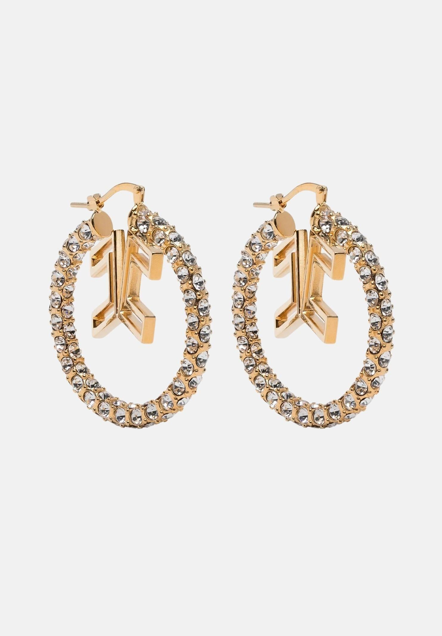 ELISABETTA FRANCHI Orecchini a cerchio oro da donna con strass OR50B62E2 U95 ELISABETTA FRANCHI