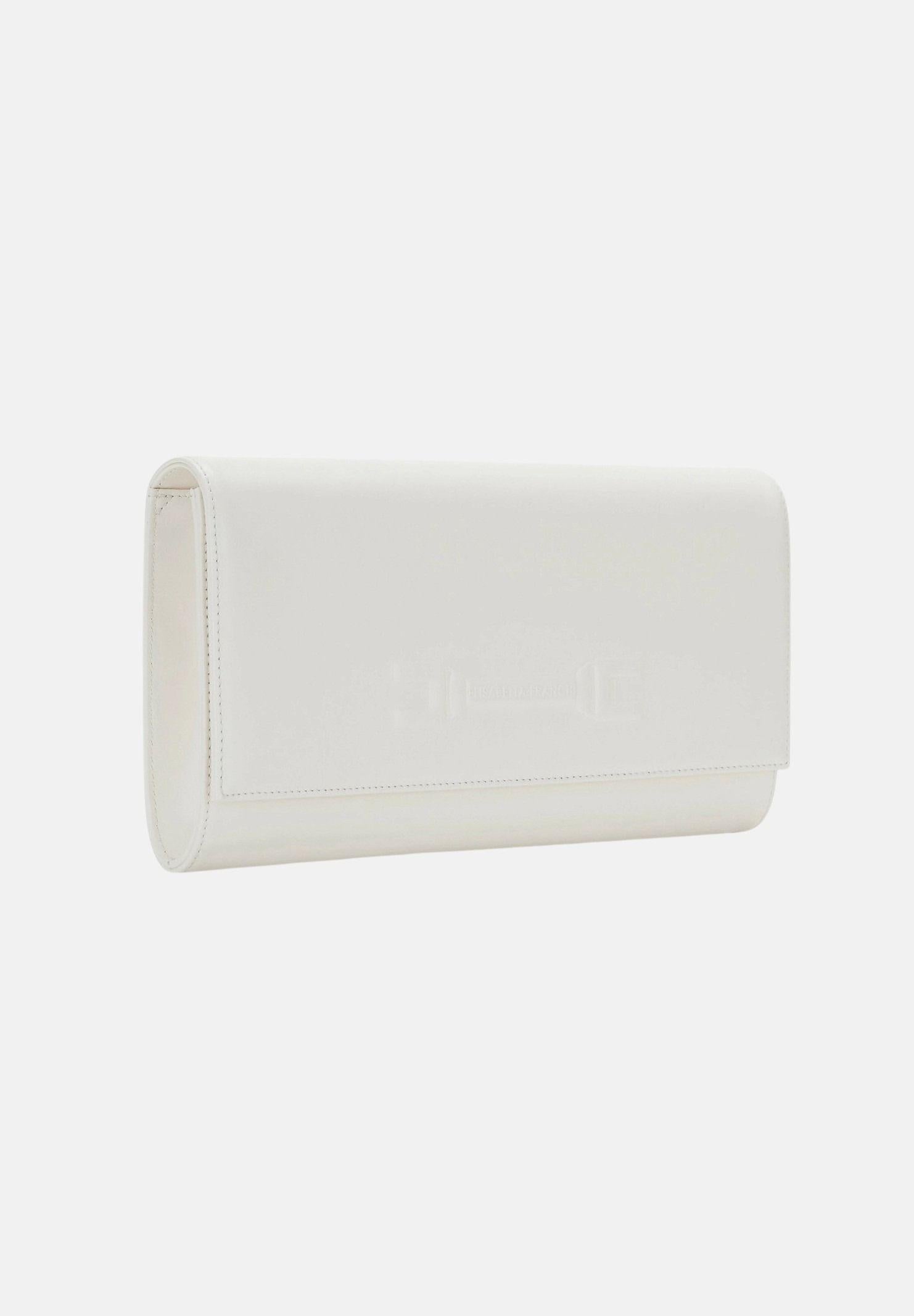 ELISABETTA FRANCHI Pochette avorio da donna realizzata in vera pelle BS99A61E2 360 ELISABETTA FRANCHI