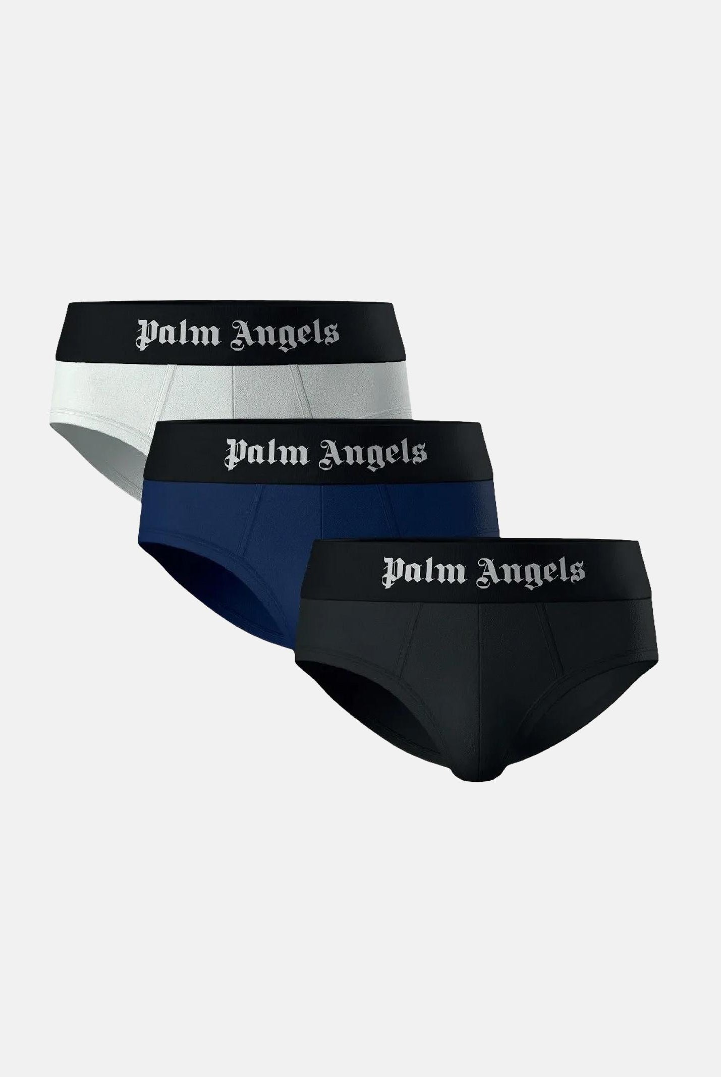 PALM ANGELS Slip (3 paia) blu, bianco e nero da uomo con logo PLA1UMBSP01TR AS PALM ANGELS