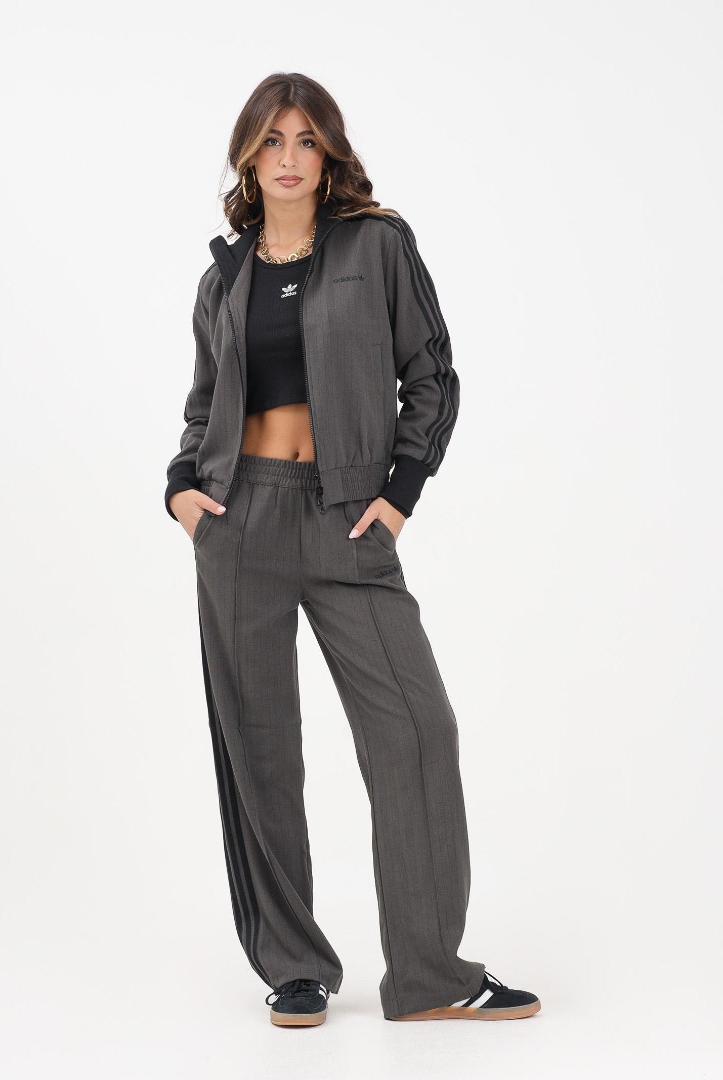 ADIDAS ORIGINALS Pantalone sportivo verde militare da donna JY3521 ADIDAS ORIGINALS