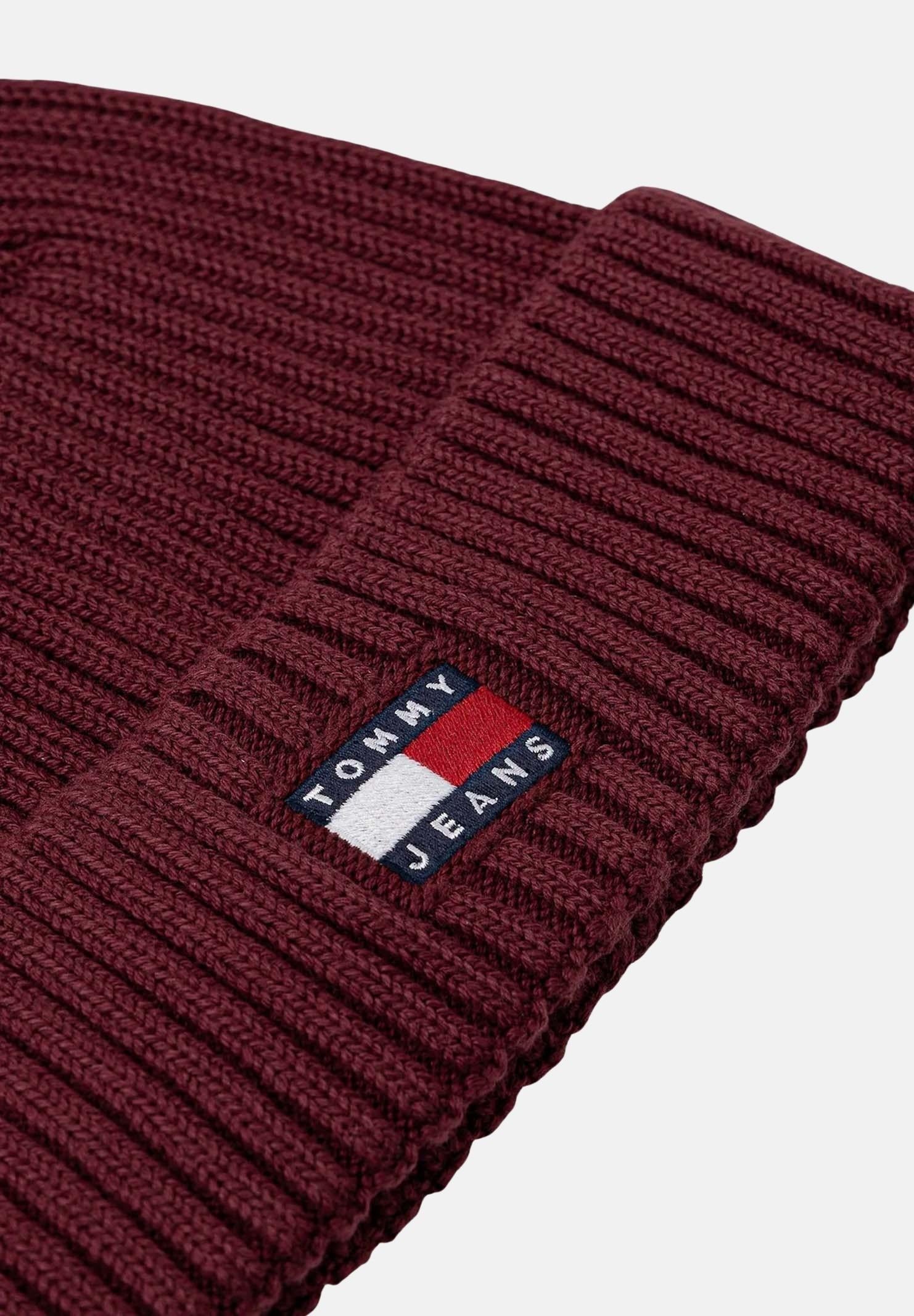 TOMMY JEANS Berretto bordeaux per uomo e donna con logo AM0AM13669 XIU TOMMY JEANS