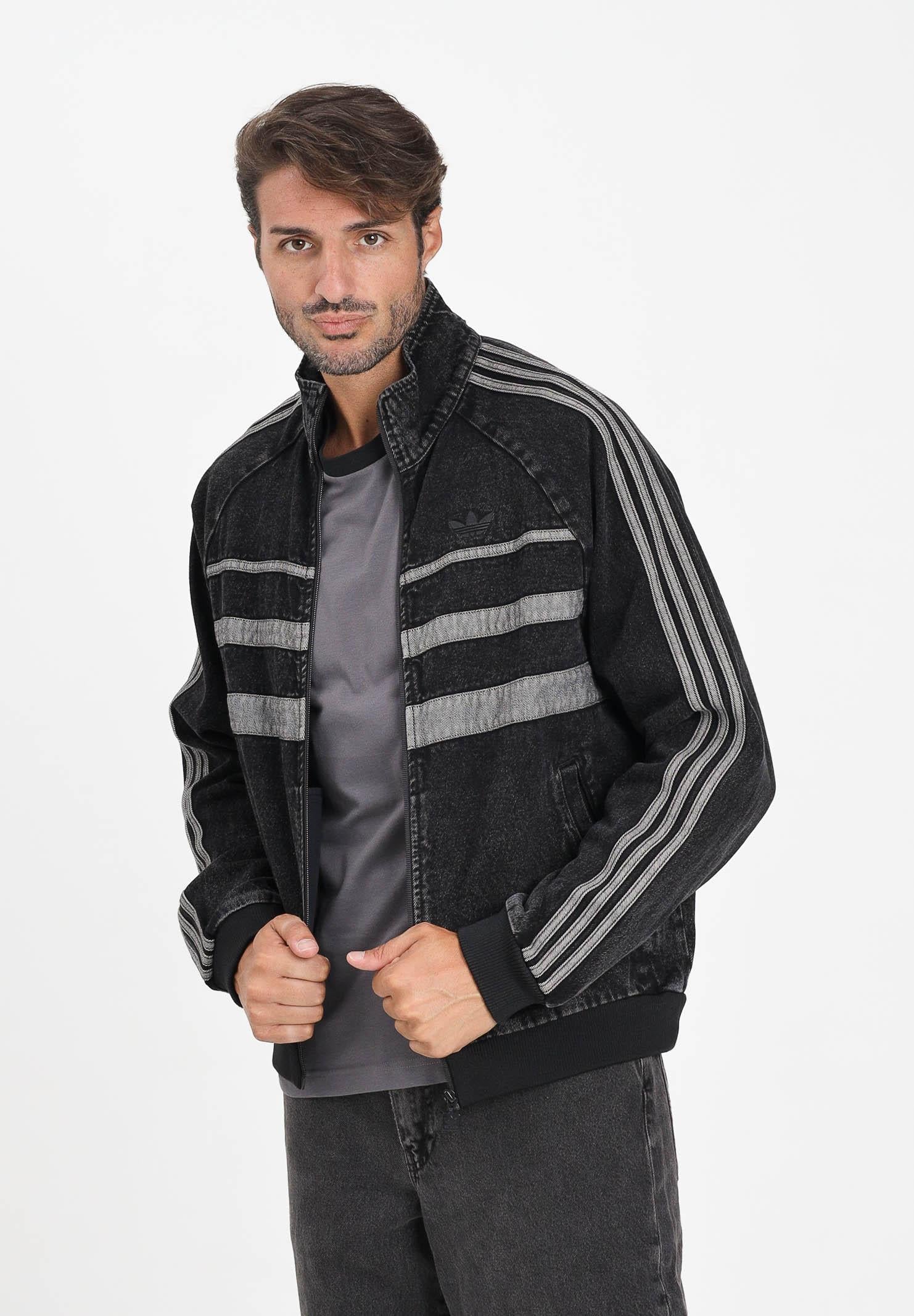 ADIDAS ORIGINALS Giubbotto Adidas Adicolor First in denim nero da uomo JW5883 ADIDAS ORIGINALS
