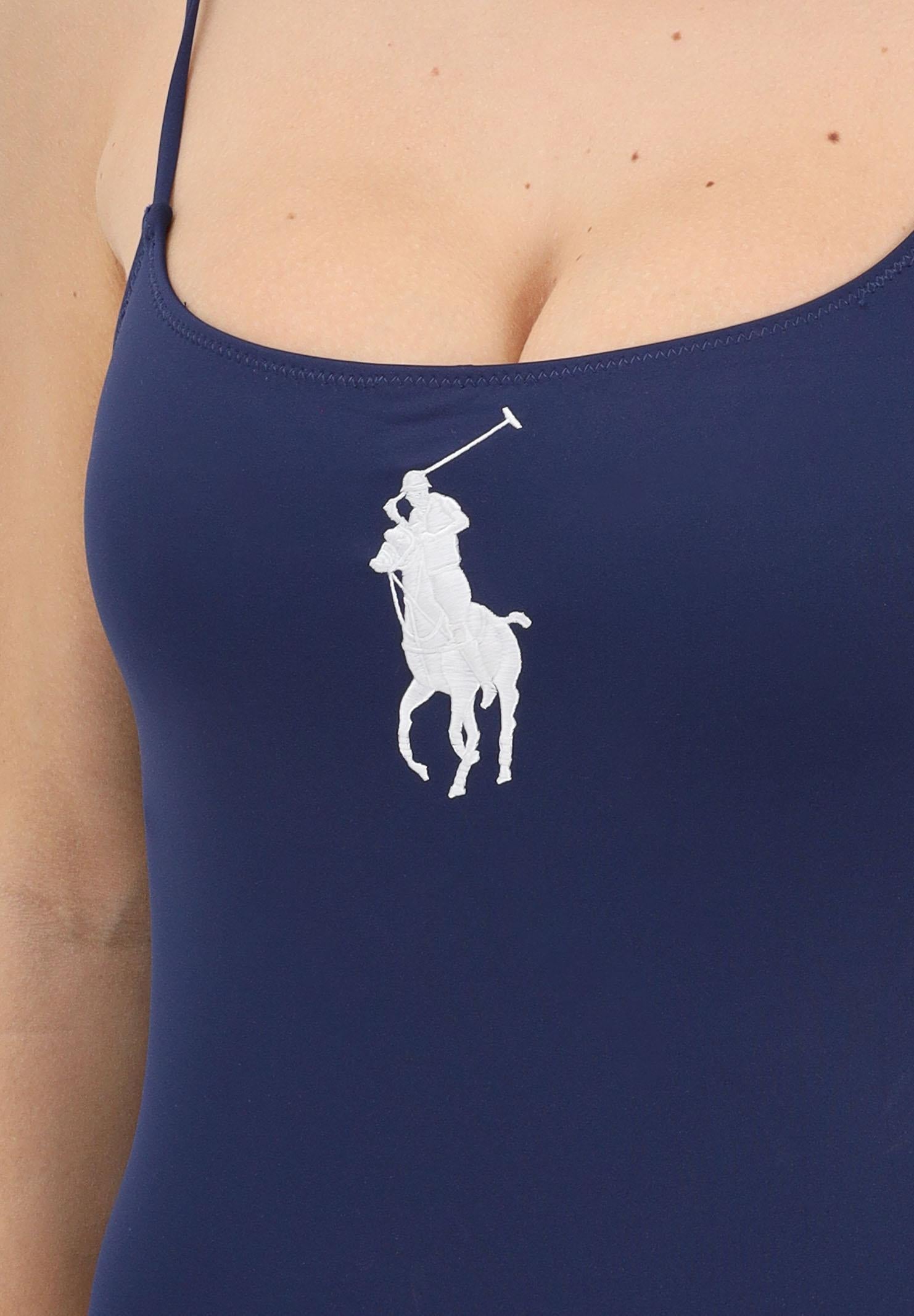 RALPH LAUREN Costume intero blu da donna con logo 21654304 BLNA RALPH LAUREN