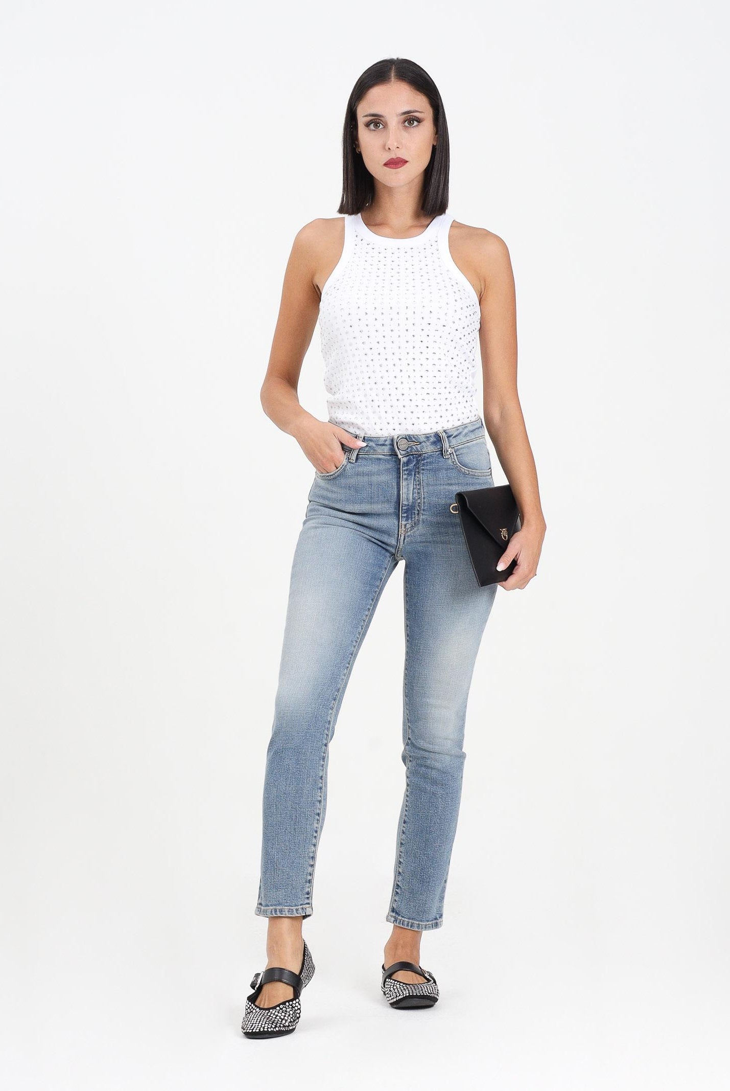 PINKO Jeans in denim stretch da donna dalla linea aderente skinny-fit 100169A2WT PJO PINKO