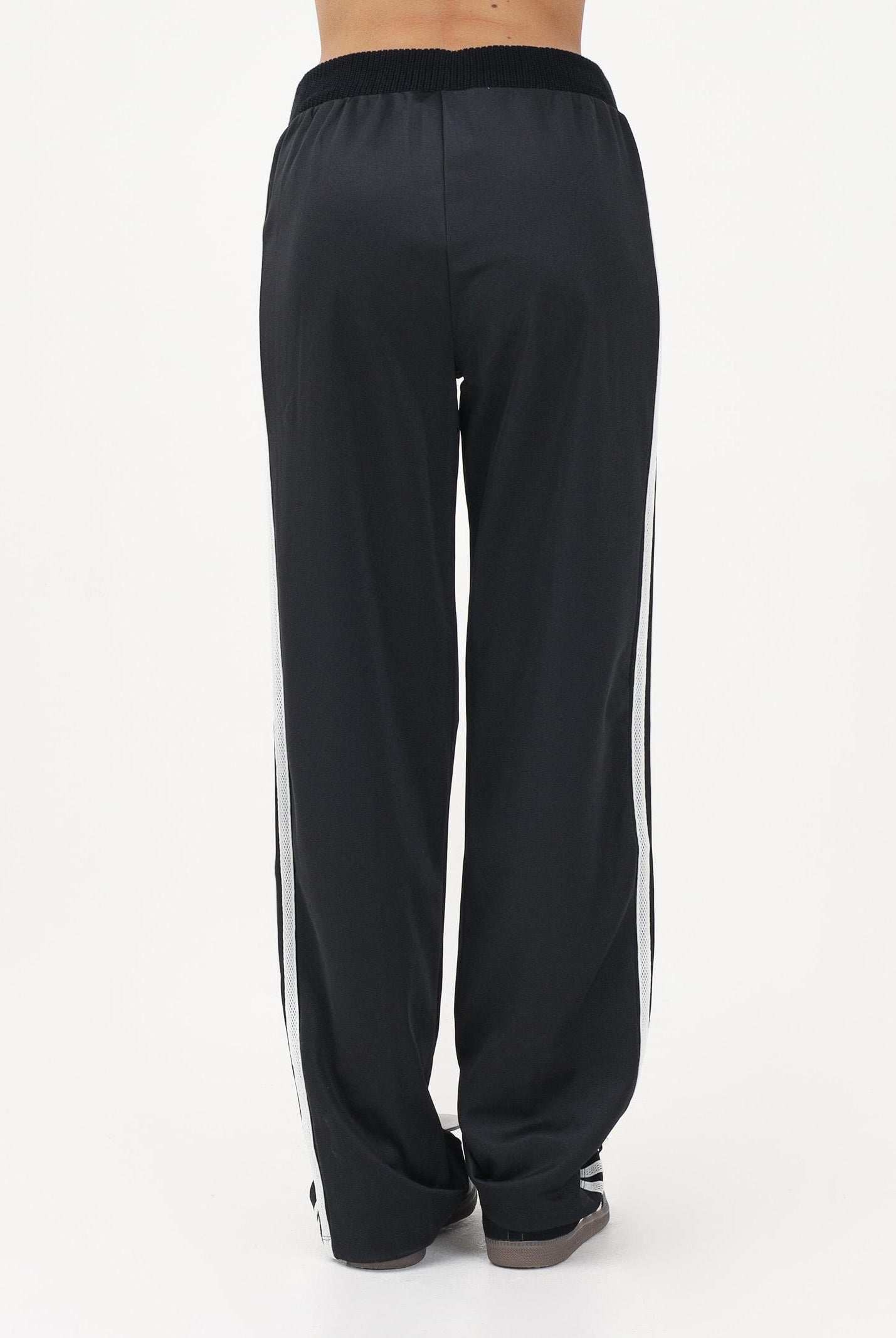 ADIDAS ORIGINALS Pantalone sportivo Firebird nero da donna con dettagli in maglia all'uncinetto KD5443 . ADIDAS ORIGINALS