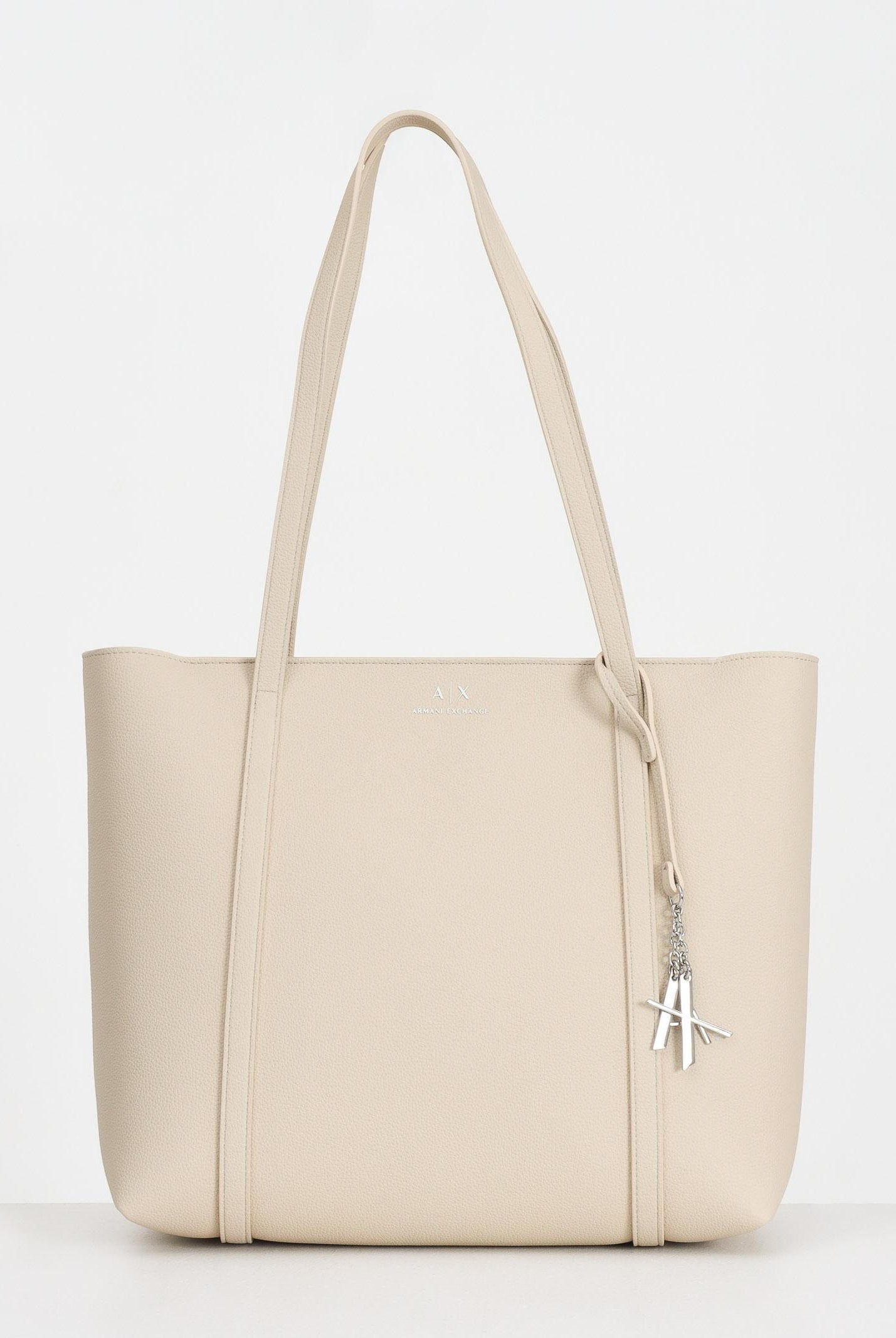 ARMANI EXCHANGE Shopper beige da donna con logo e ciondolo rimovibile AX 942930CC726 M1149 ARMANI EXCHANGE