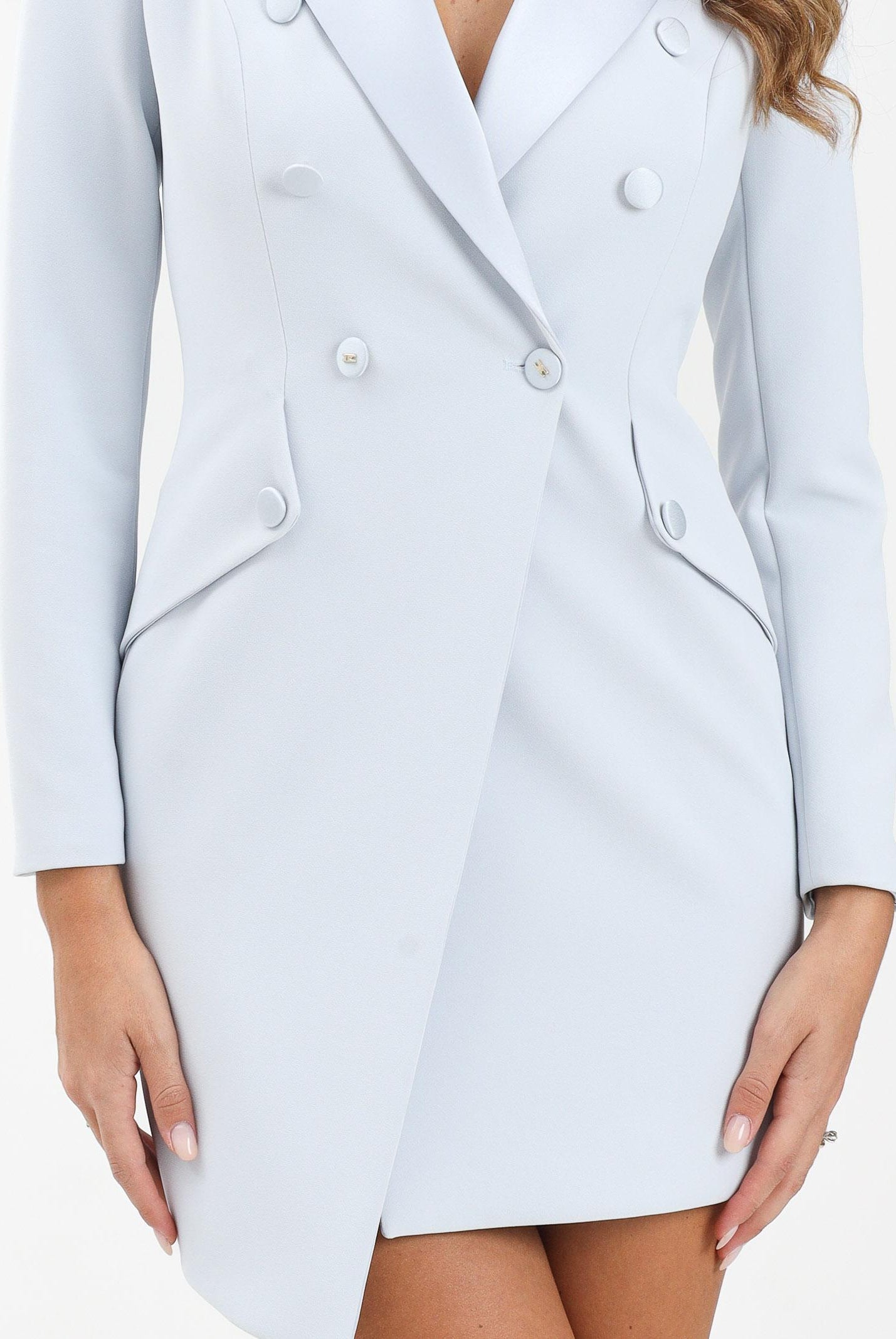 ELISABETTA FRANCHI Abito corto azzurro da donna con dettagli smoking AB80356E2 EA7 ELISABETTA FRANCHI