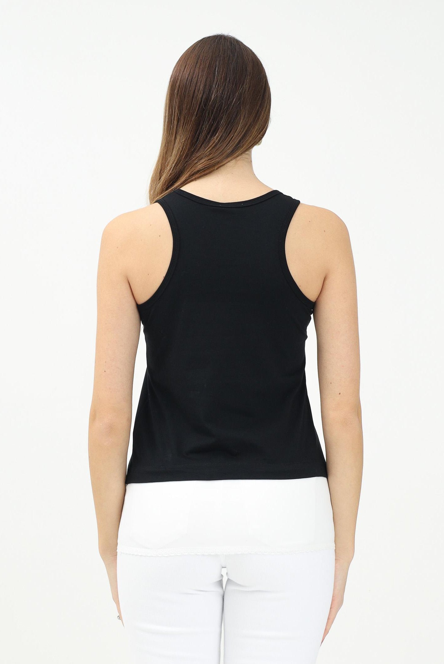 N21 Canotta nera per donna e bambina con stampa logo N2102FN0153 0N900 N21