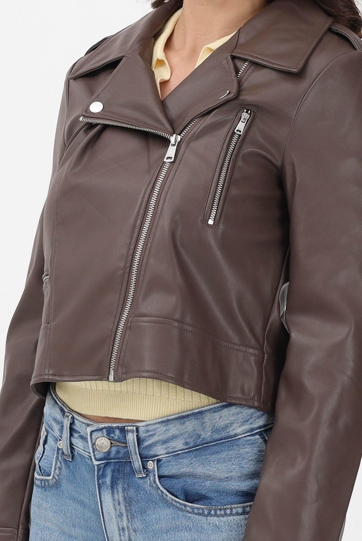 ONLY Giubbotto in ecopelle marrone da donna 15361396 CHMA ONLY