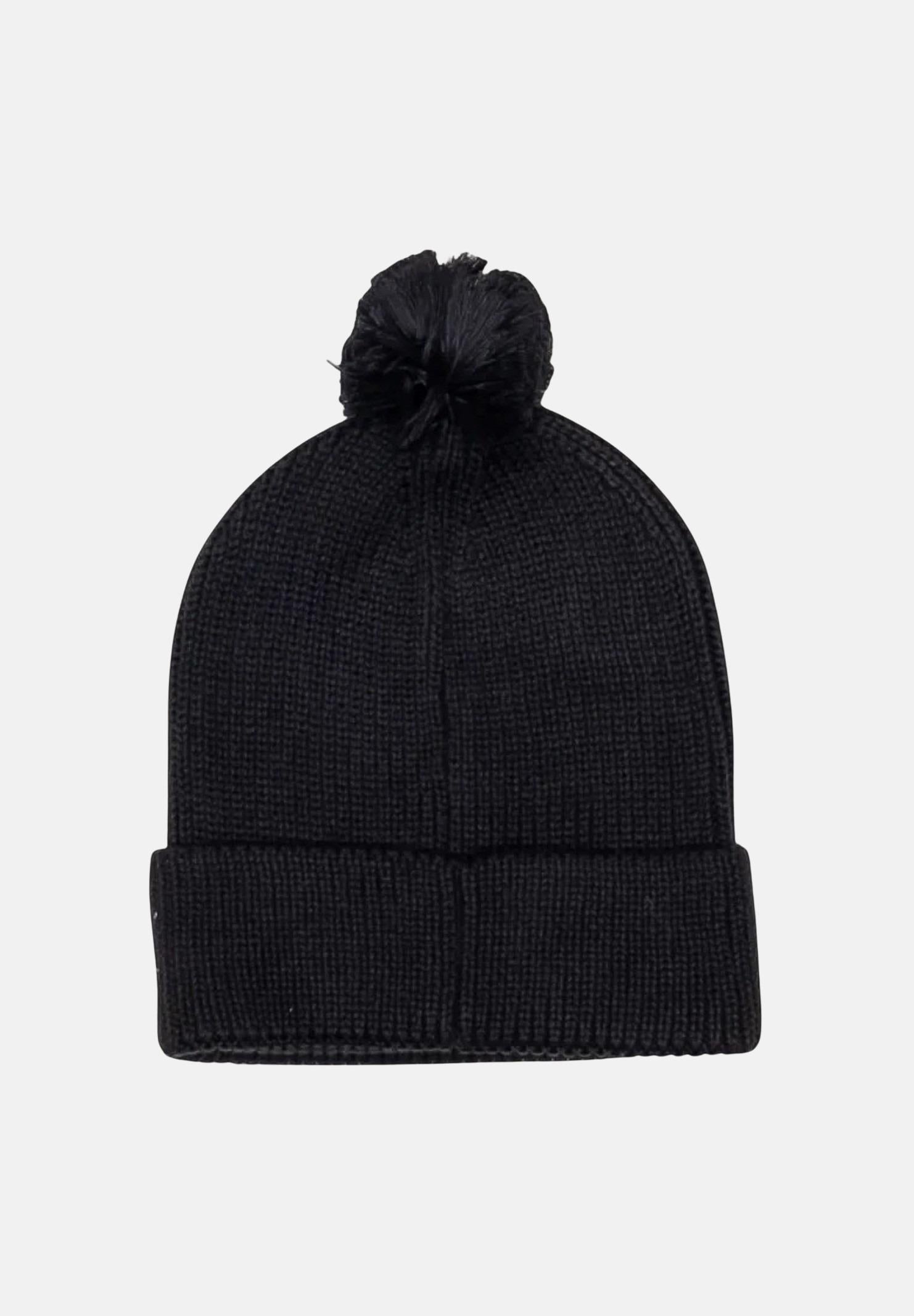 THE NORTH FACE Berretto di lana nero per uomo e donna con pompon e riquadro con logo TNF NF0A8CHFJK31 THE NORTH FACE