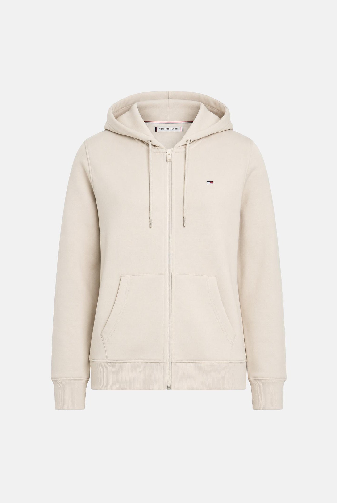 TOMMY HILFIGER felpa con cappuccio Hoodie regular fit ecru beige, donna. DW0DW19729 AB9 TOMMY JEANS
