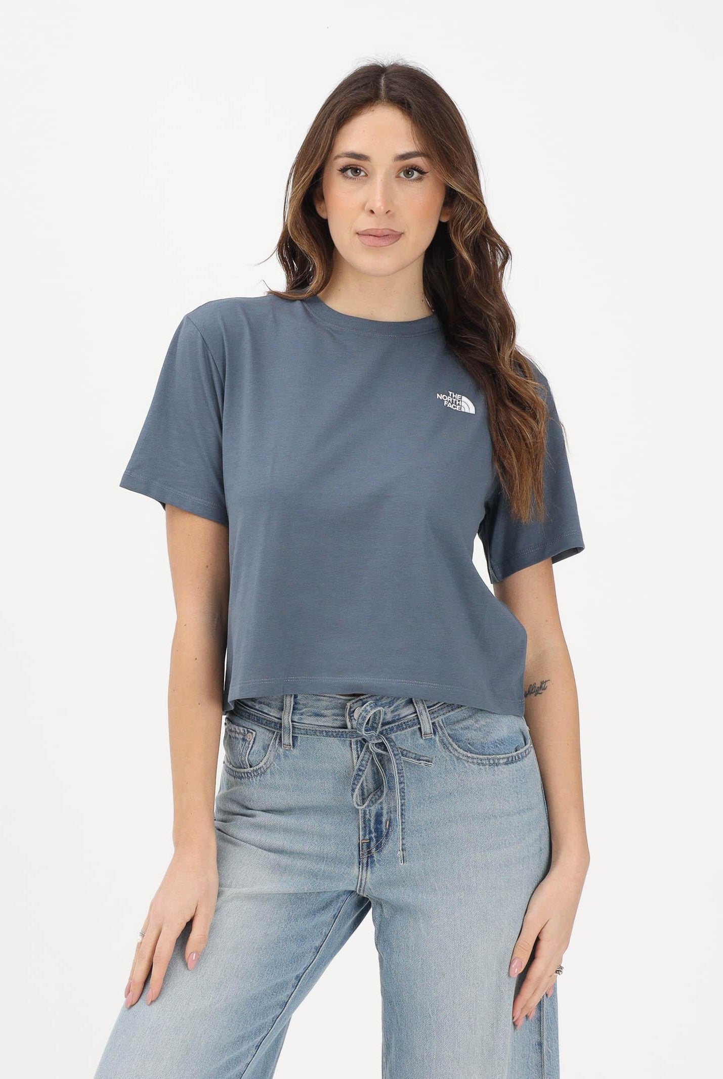 THE NORTH FACE T-shirt a manica corta Evolution Simple Dome Cropped Relaxed grigio granito da donna NF0A8FDH0U31 . THE NORTH FACE
