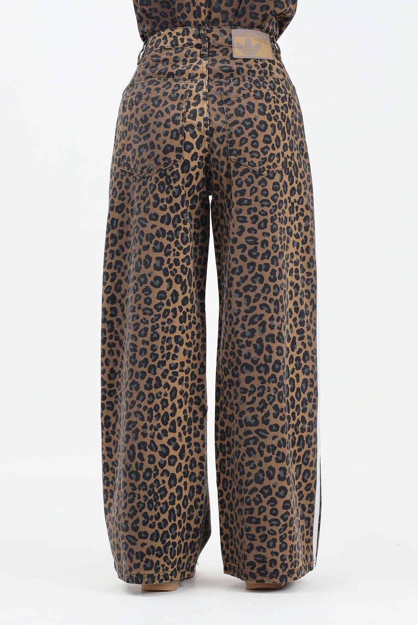 ADIDAS ORIGINALS Jeans Loose Leopard in denim beige da donna KA2680 ADIDAS ORIGINALS