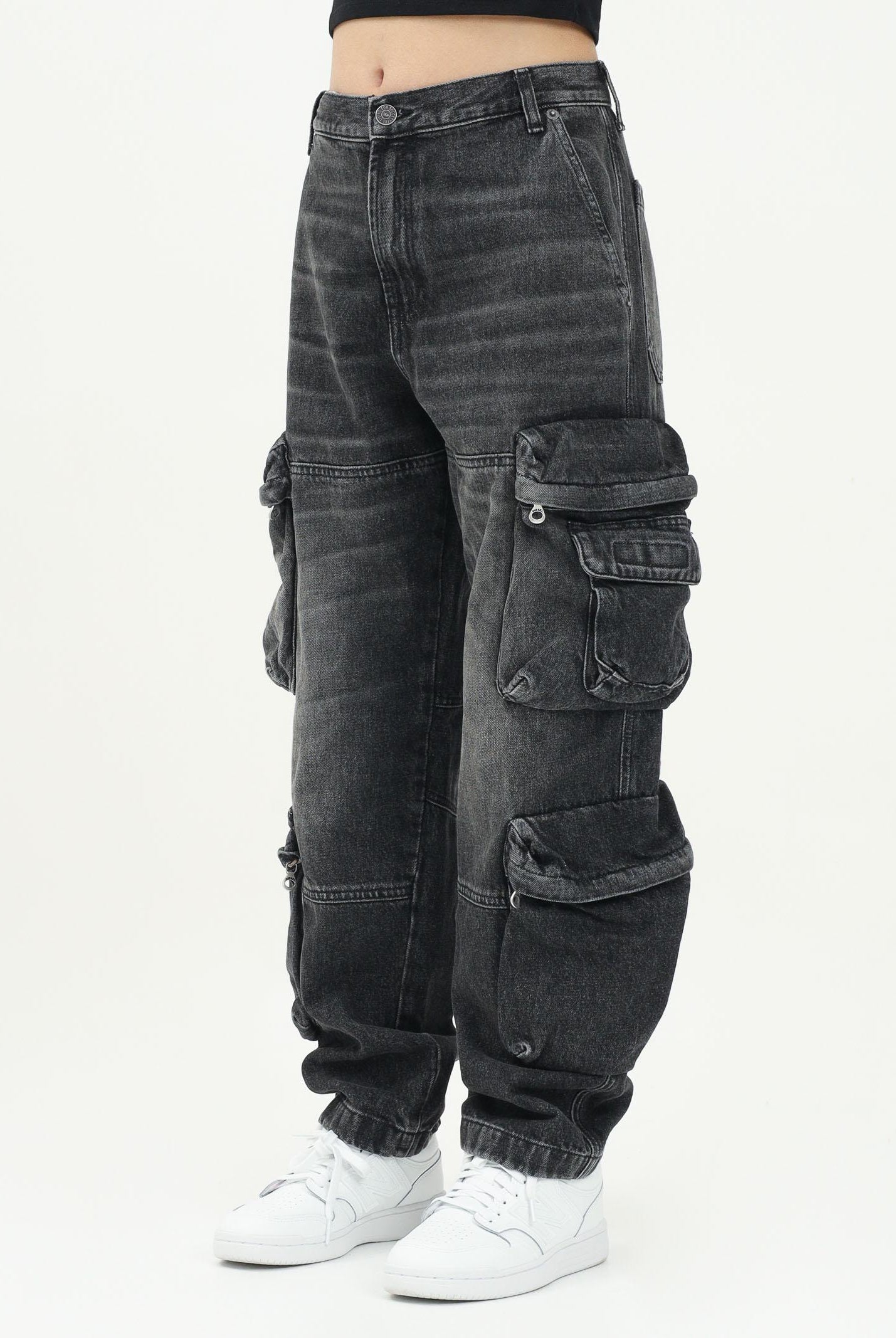 DIESEL Jeans cargo Dfish-Cargo-S-J in denim nero J02155KXBNE K02 DIESEL