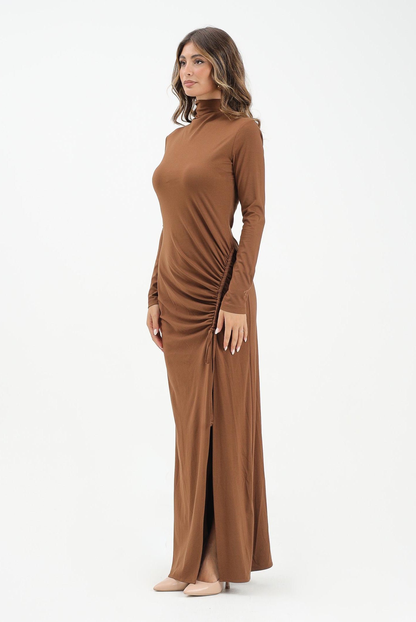 MAR DE MARGARITAS Abito lungo Silvy cammello da donna MMABW01330 MA14 Mar de margaritas