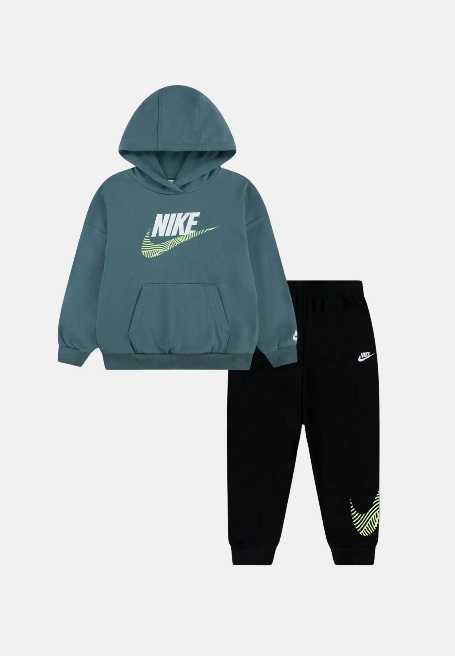 NIKE Tuta In The Zone nera e verde petrolio da bambino 86N738 023 NIKE