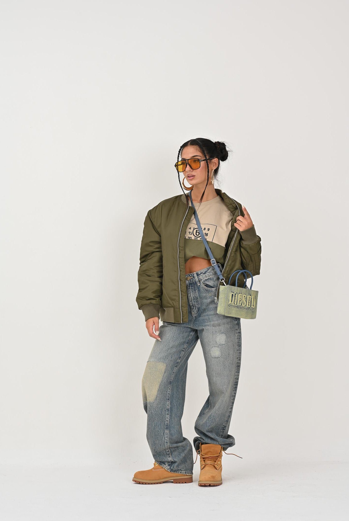 MAISON MARGIELA Bomber verde per donna, ragazzi e bambini con Patch Numeric M60832MM03B M6514 MAISON MARGIELA