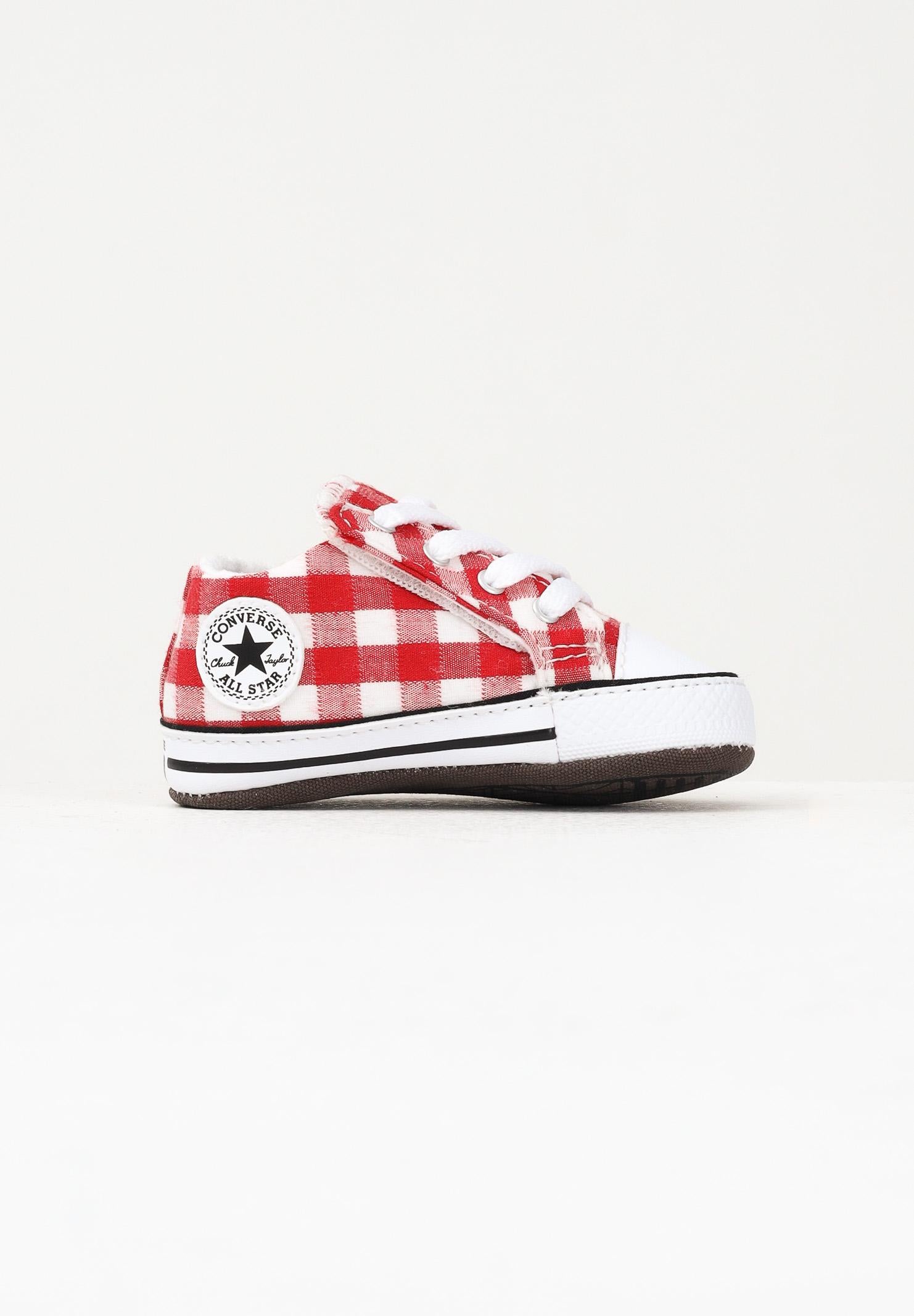 CONVERSE Scarpe da culla Chuck Taylor All Star Cribster Checkered rosse da neonato A13196C . CONVERSE