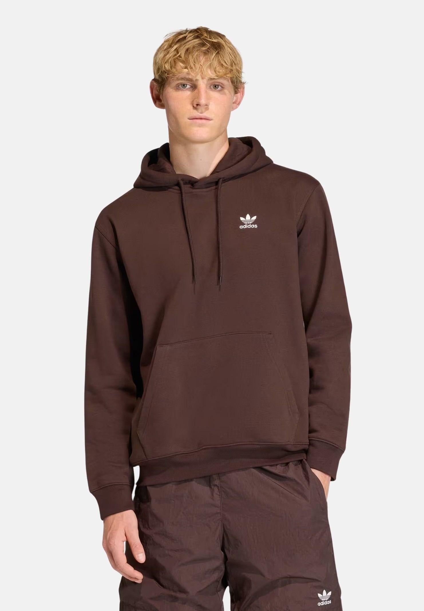 ADIDAS ORIGINALS Felpa con cappuccio Trefoil Essentials Loose marrone da uomo KE1139 . ADIDAS ORIGINALS