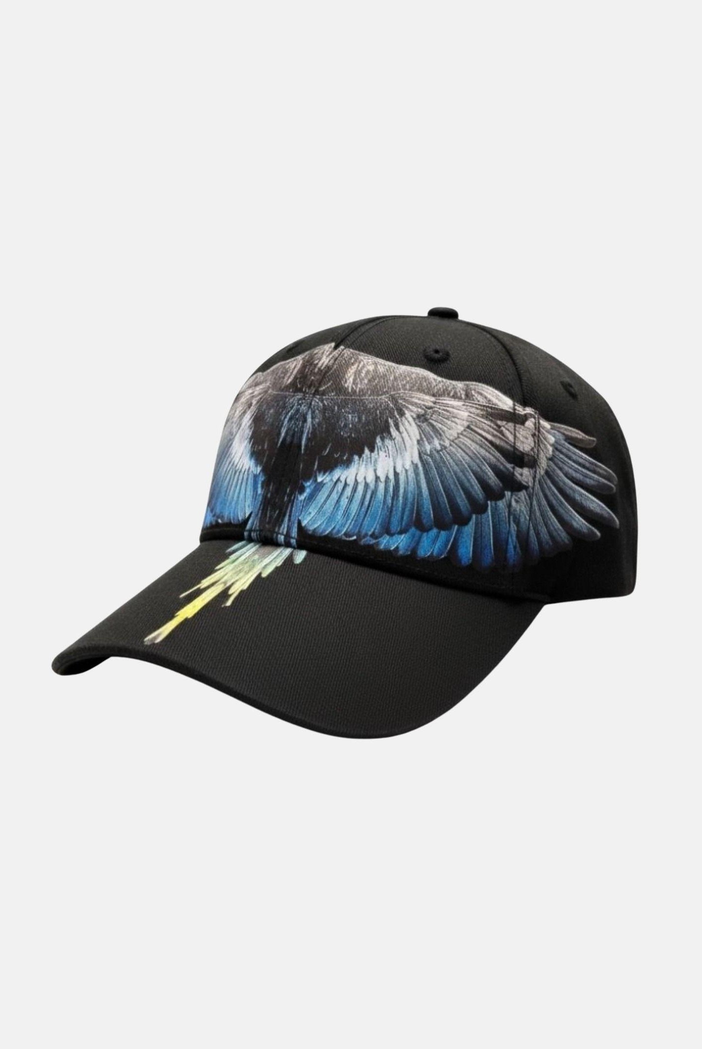 MARCELO BURLON COUNTY OF MILAN Cappello con visiera nero per uomo e donna con stampa ali COMAS2604870895 . MARCELO BURLON COUNTY OF MILAN
