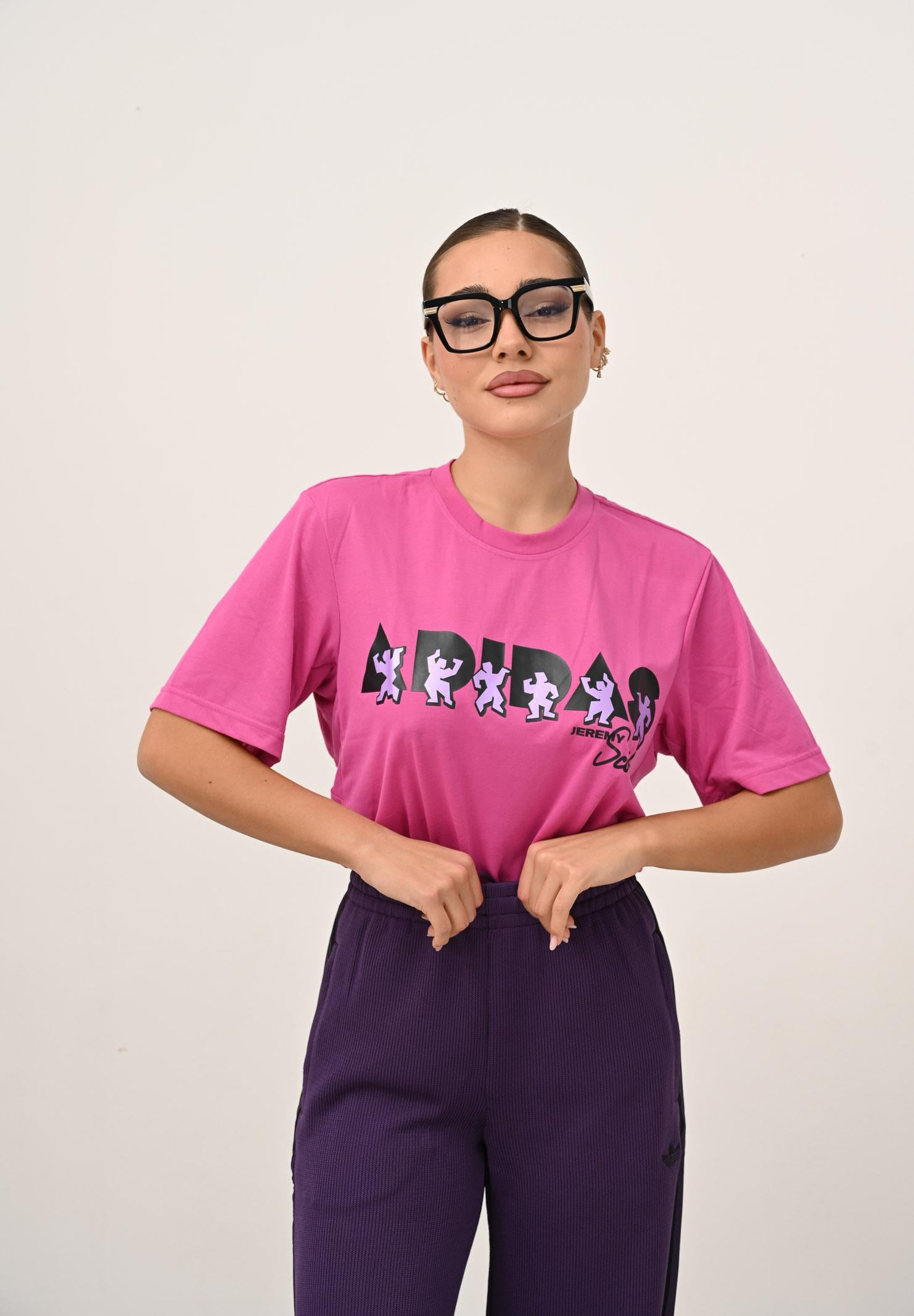 ADIDAS ORIGINALS T-shirt a manica corta adidas x Jeremy Scott rosa da donna JL7619 . ADIDAS ORIGINALS