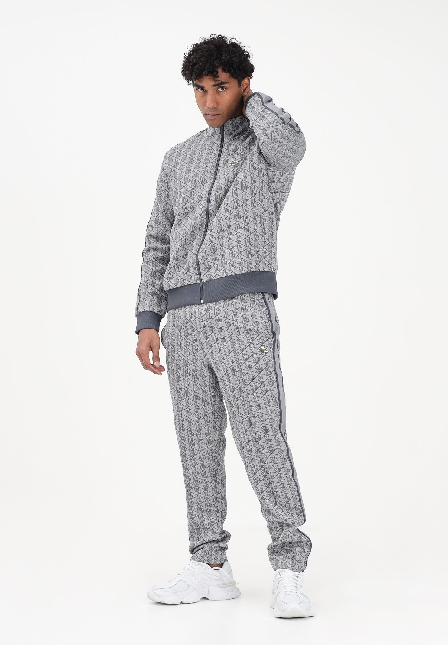LACOSTE Felpa con zip Paris grigia da uomo SH1368 41I LACOSTE