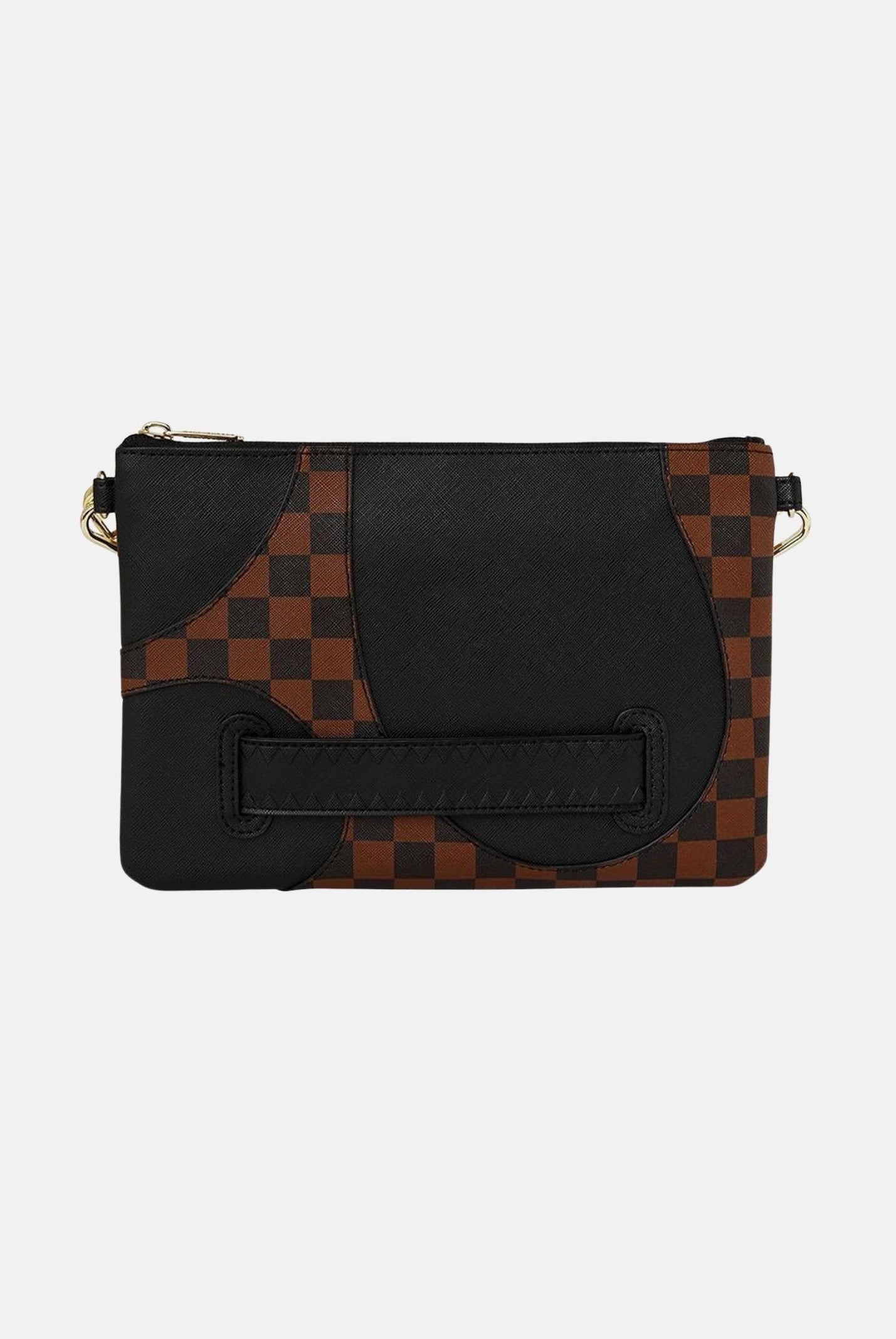 SPRAYGROUND Pochette JETSTREAM BROWN CROSSOVER CLUTCH marrone e nera per uomo e donna 910B8283NSZ . SPRAYGROUND