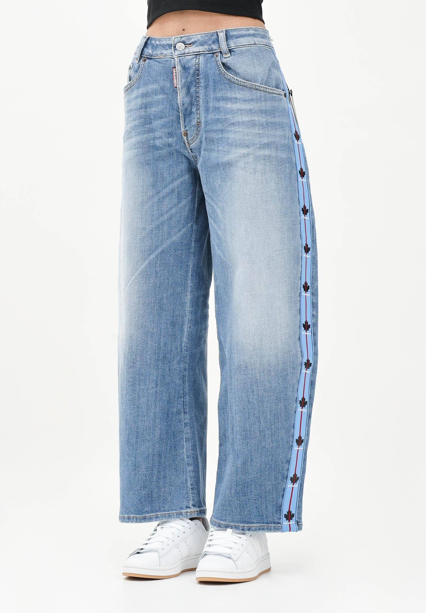 DSQUARED2 Jeans in denim per donna, ragazzi e bambini con bande logate DQ2820D0AC1 DQ01 DSQUARED2