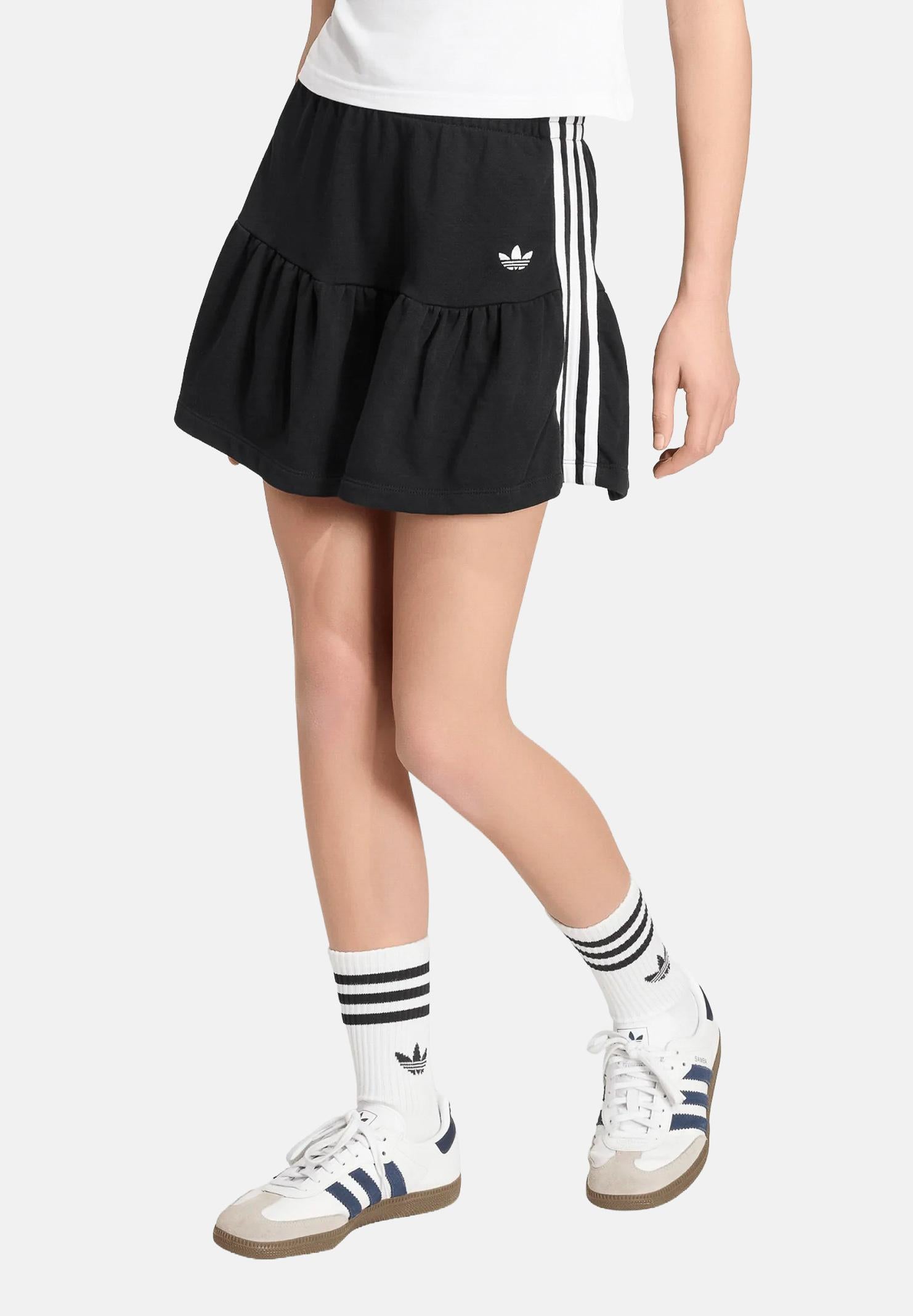 ADIDAS ORIGINALS Gonna 3 STRIPE nera da bambina KR6535 . ADIDAS ORIGINALS