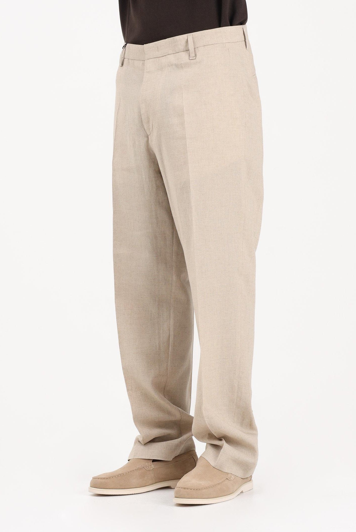 I'M BRIAN Pantalone in lino beige da uomo PA3703 0025 I'M BRIAN