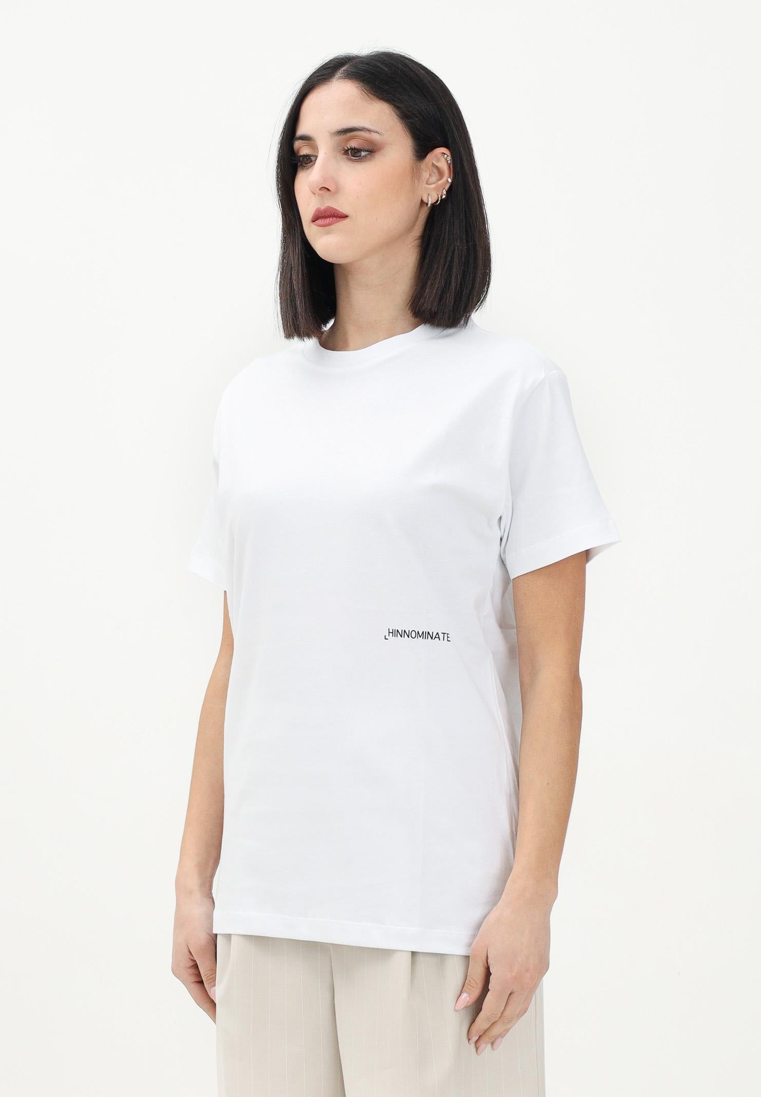 HINNOMINATE T-shirt a manica corta bianca da donna con stampa logo HMABW01406 BI01 HINNOMINATE