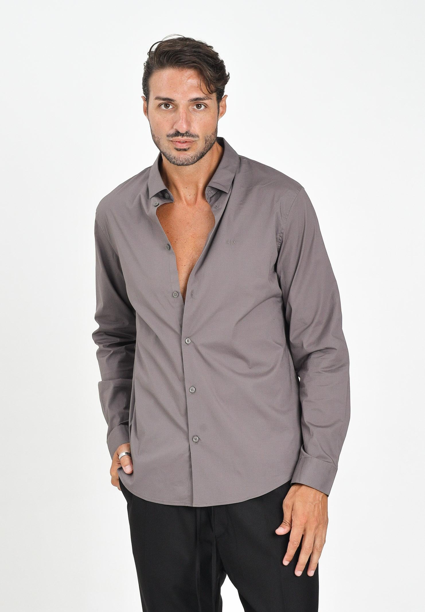 ARMANI EXCHANGE Camicia a manica lunga grigia da uomo 8NZC31ZN28Z U8092 ARMANI EXCHANGE