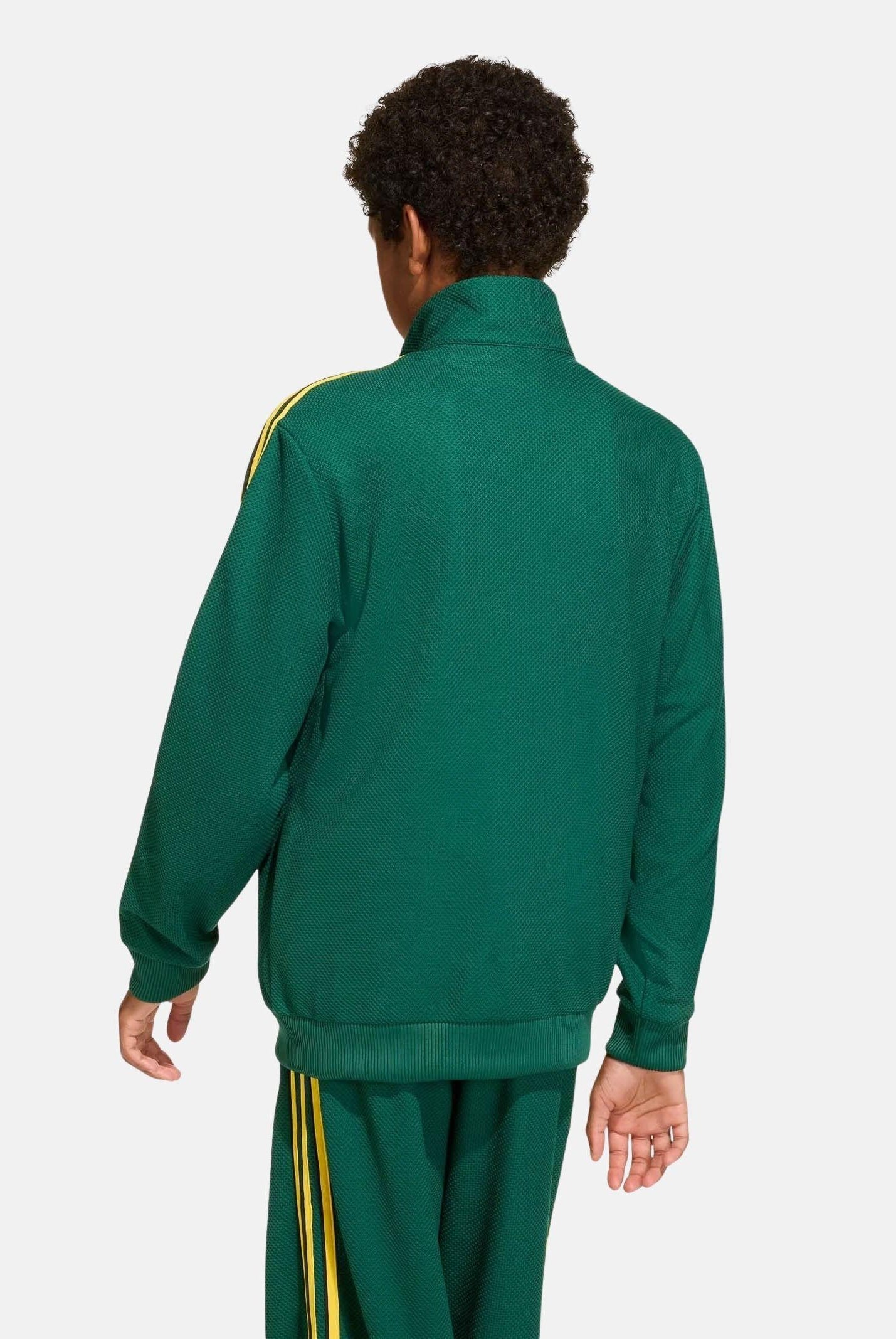 ADIDAS ORIGINALS Felpa con zip FIREBIRD LOOSE DOUBLE KNIT verde e giallo per bambino e bambina KD7821 . ADIDAS ORIGINALS