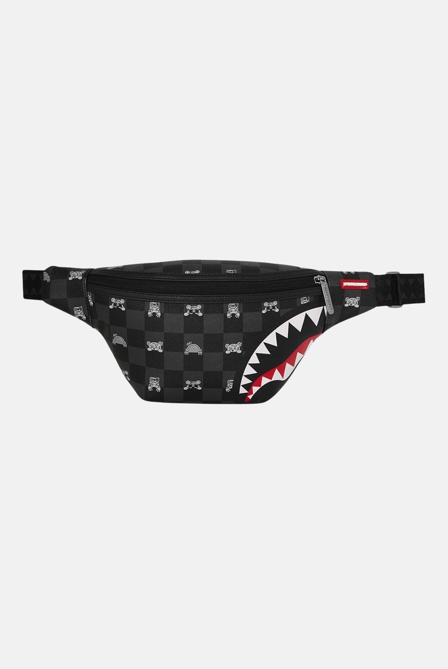 SPRAYGROUND Marsupio Gray Peeking Character Check Savvy nero per uomo e donna<BR/> 910B8912NSZ . SPRAYGROUND