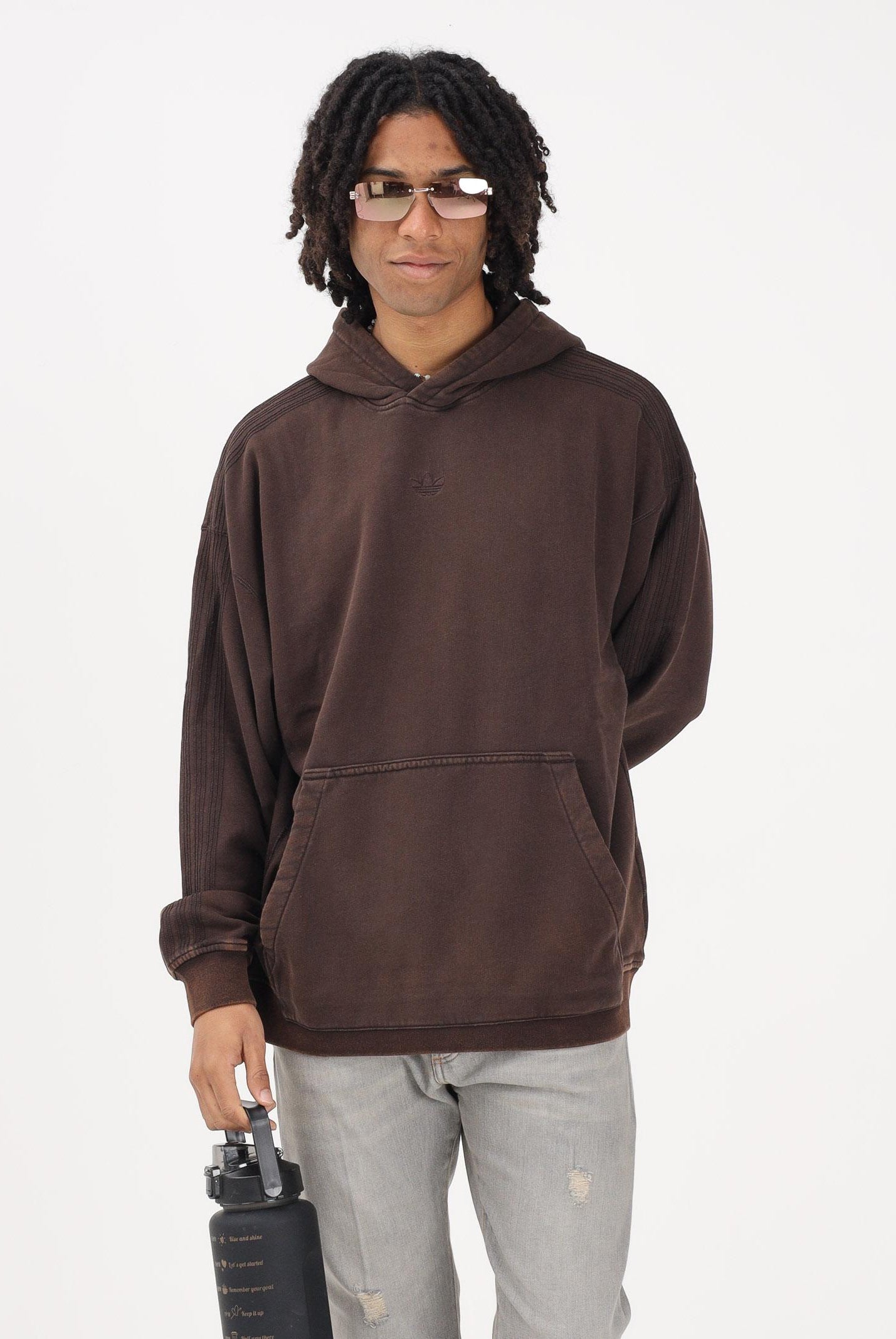 ADIDAS ORIGINALS Felpa con cappuccio Premium Essentials Retro Washed marrone da uomo KD2858 . ADIDAS ORIGINALS