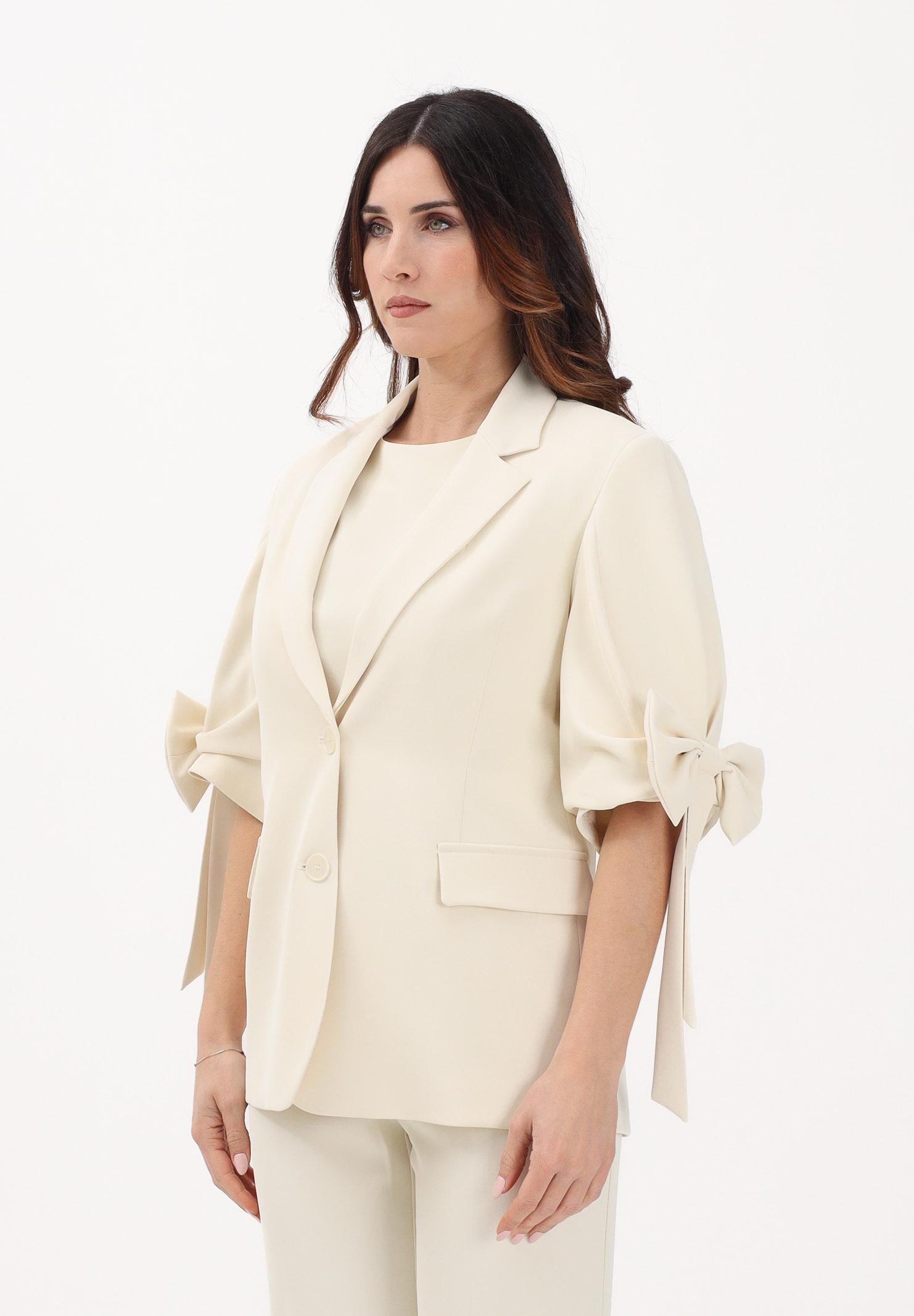 VICOLO Giacca monopetto burro da donna con fiocchi TAB0244 ABU04 VICOLO