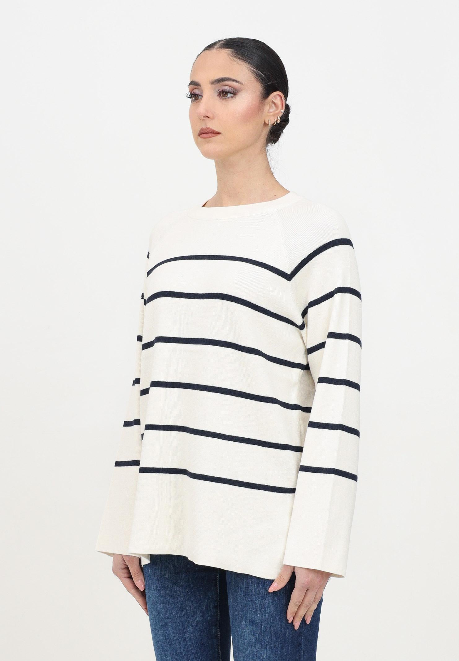 JDY Maglioncino girocollo panna da donna con righe orizzontali 15339172 SkyCaptain JDY
