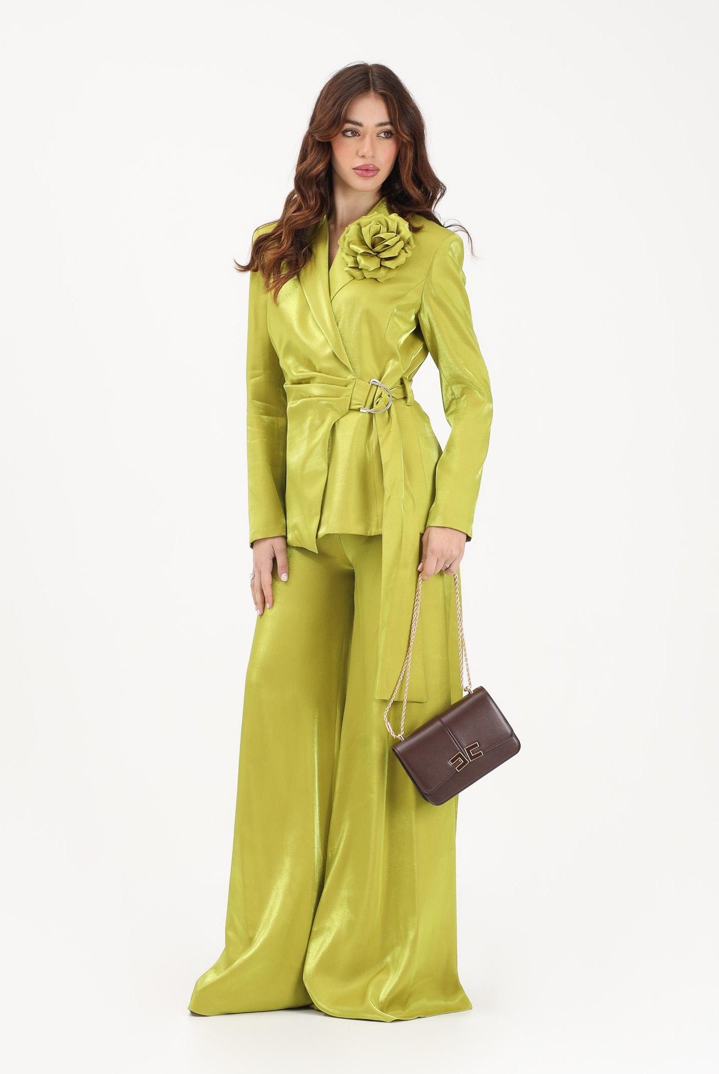 SHIT Pantalone a palazzo verde da donna SH26008 AV SHIT