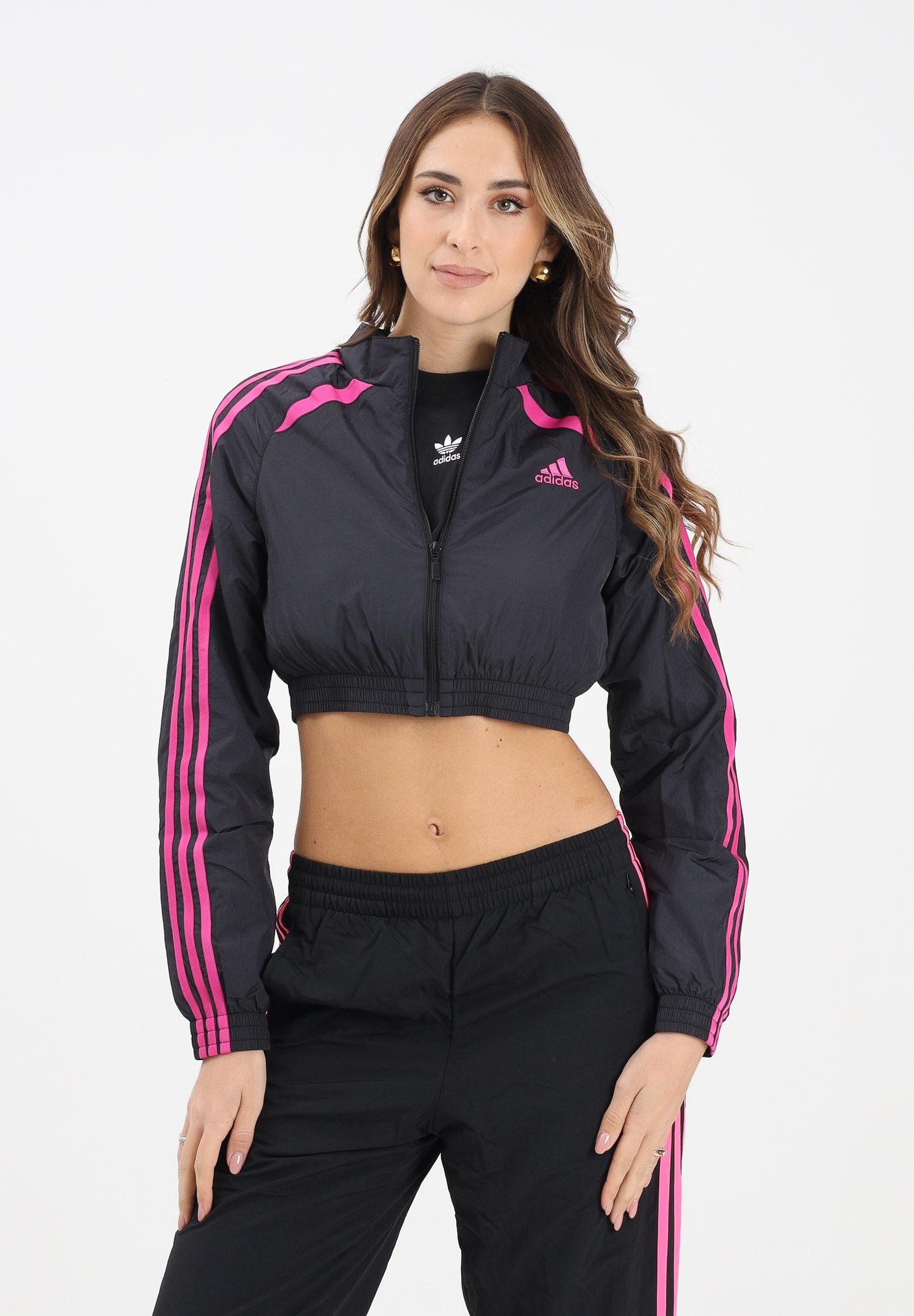 ADIDAS ORIGINALS Giacca a vento Teamgeist adicolor Cropped nera da donna JZ8276 . ADIDAS ORIGINALS