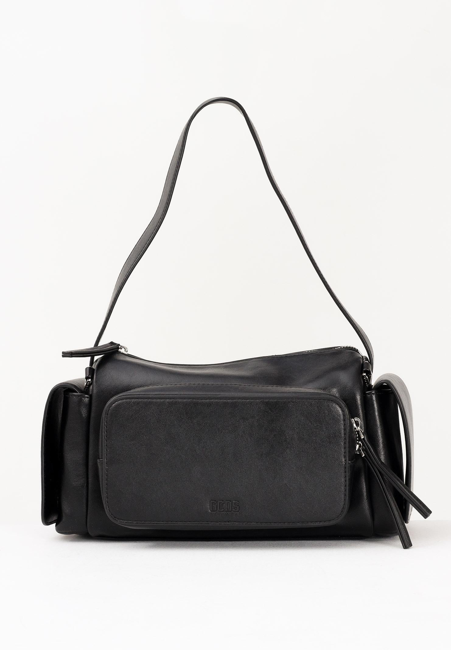 GCDS Borsa a spalla nera da donna GCDSMPS001 99 GCDS
