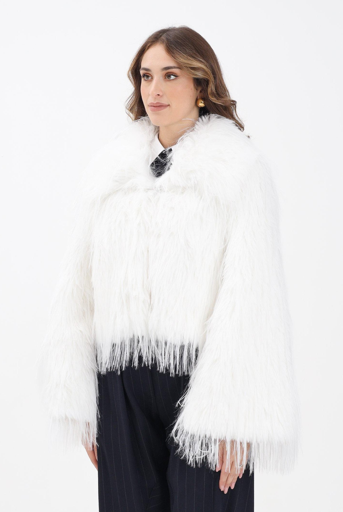 PINKO Pelliccia caban bianca da donna 106045A2ZO Z14 PINKO