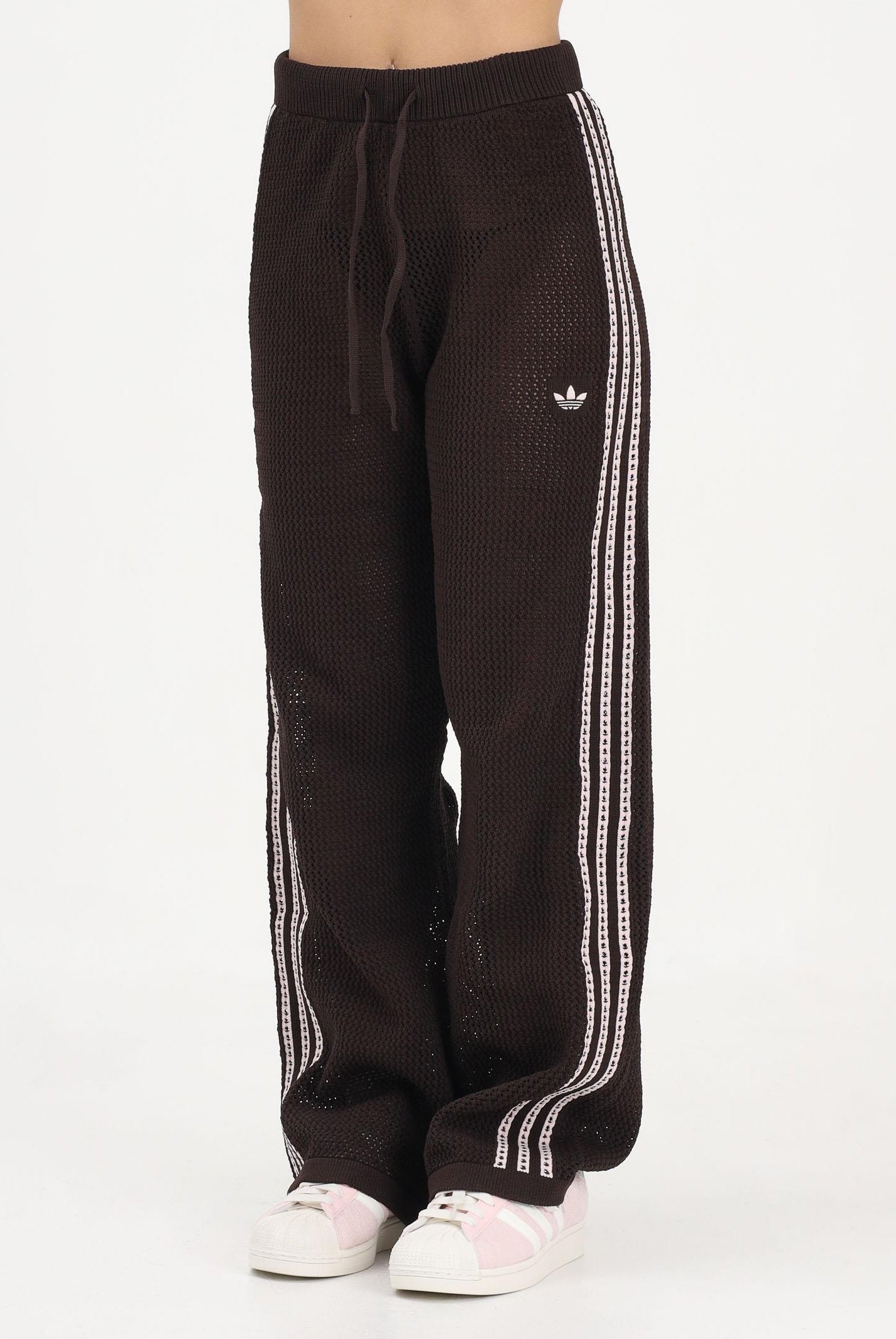 ADIDAS ORIGINALS Pantalone KNITTED CROCHET FIREBIRD marrone da donna<BR/> KE0201 . ADIDAS ORIGINALS