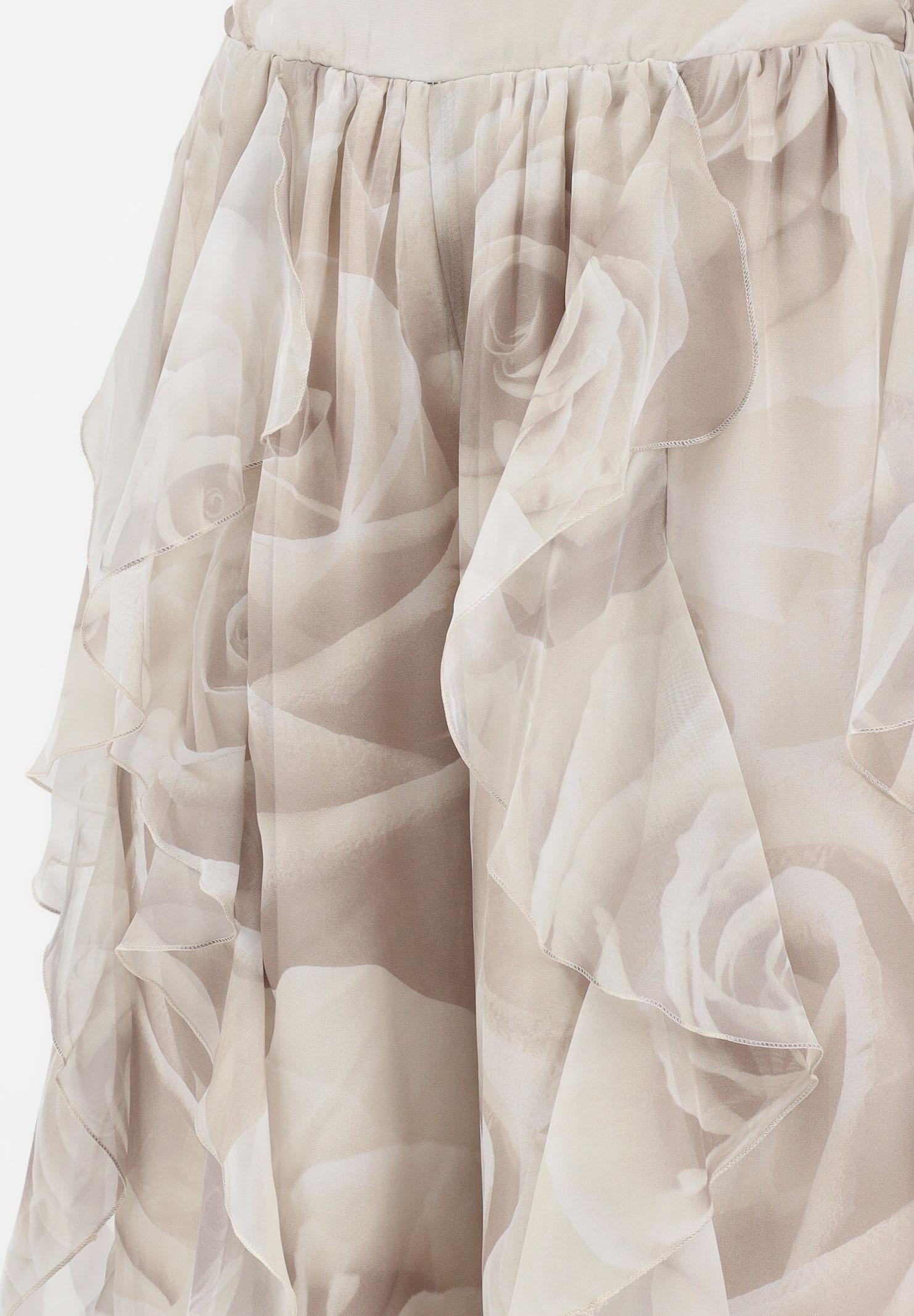 SHIT Pantalone elegante beige da donna con delicata stampa floreale SH26051 NURO SHIT