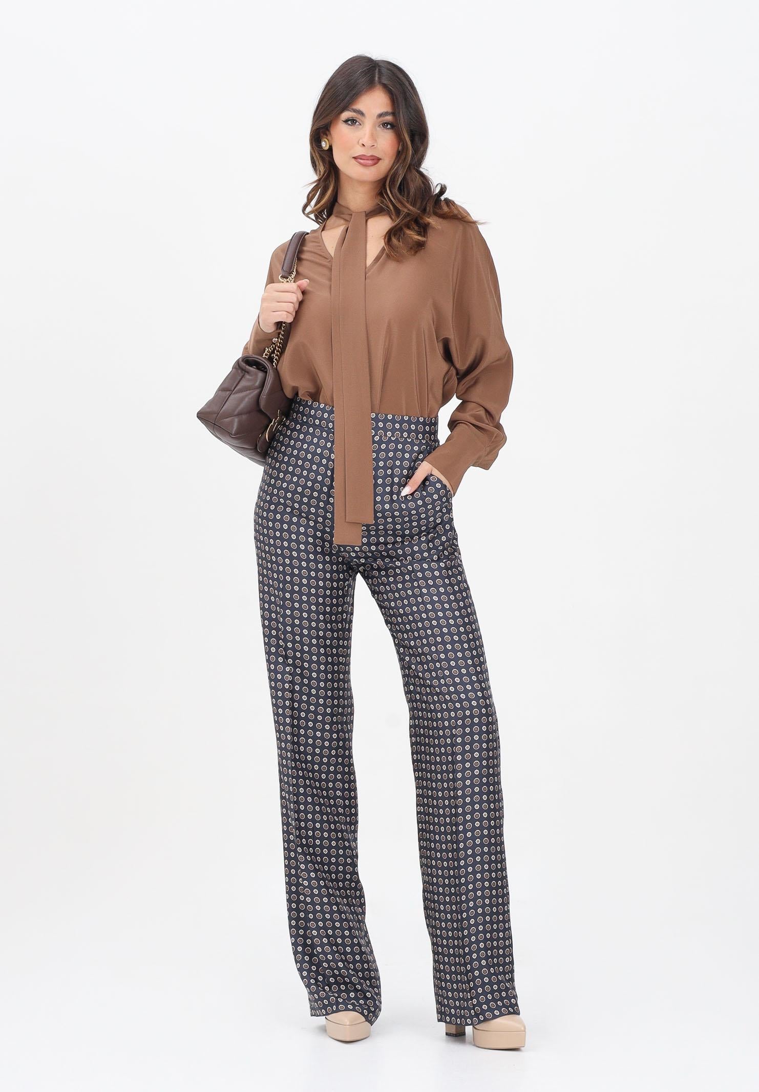 MAX MARA Pantalone Fauna blu da donna in seta stampata 2526136071600 001 MAX MARA