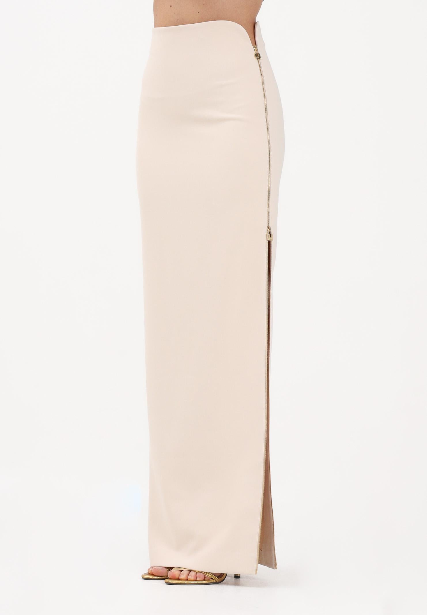 ELISABETTA FRANCHI Gonna lunga burro da donna con zip gioiello GO16561E2 193 ELISABETTA FRANCHI